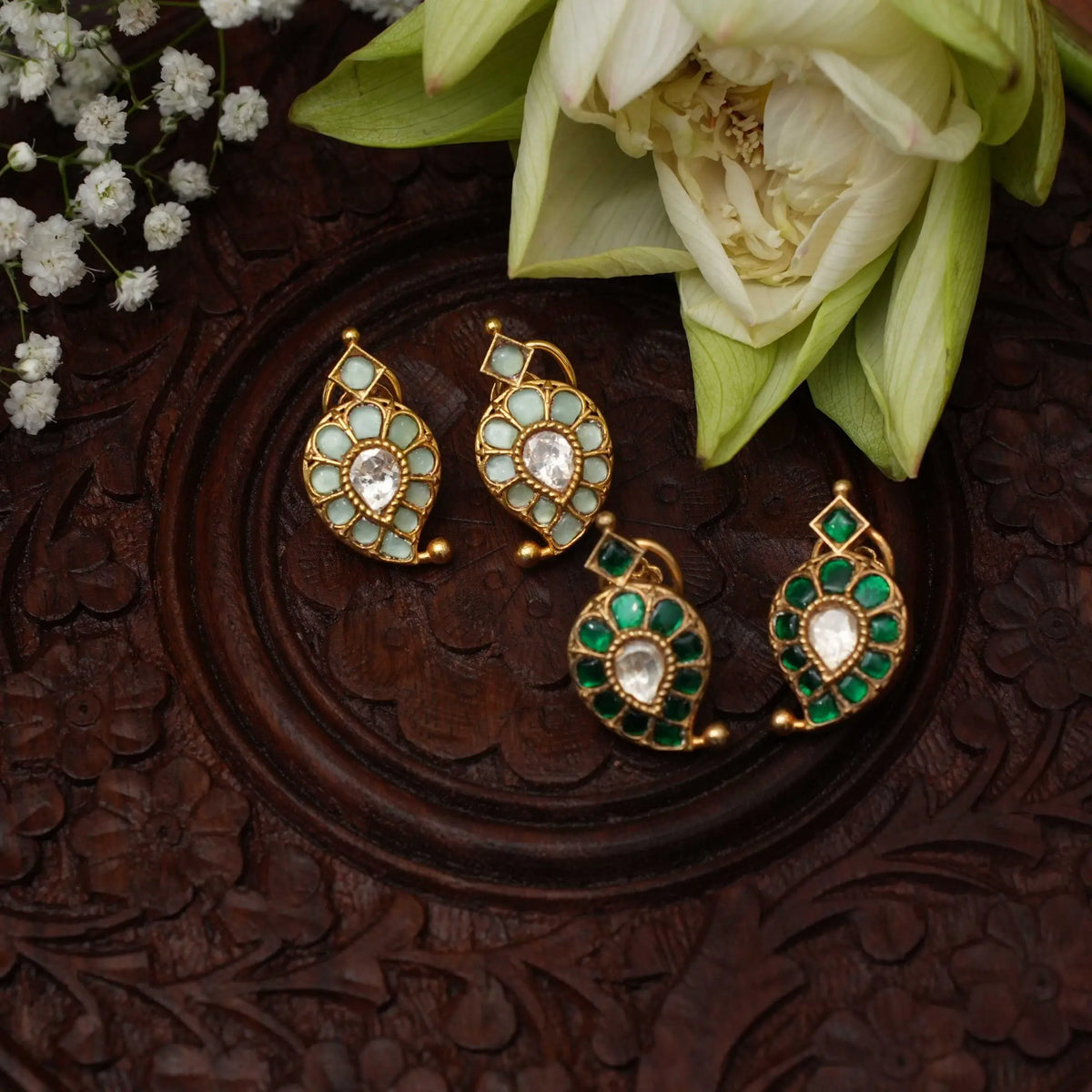 925 Silver Gold Plated Ear Studs
