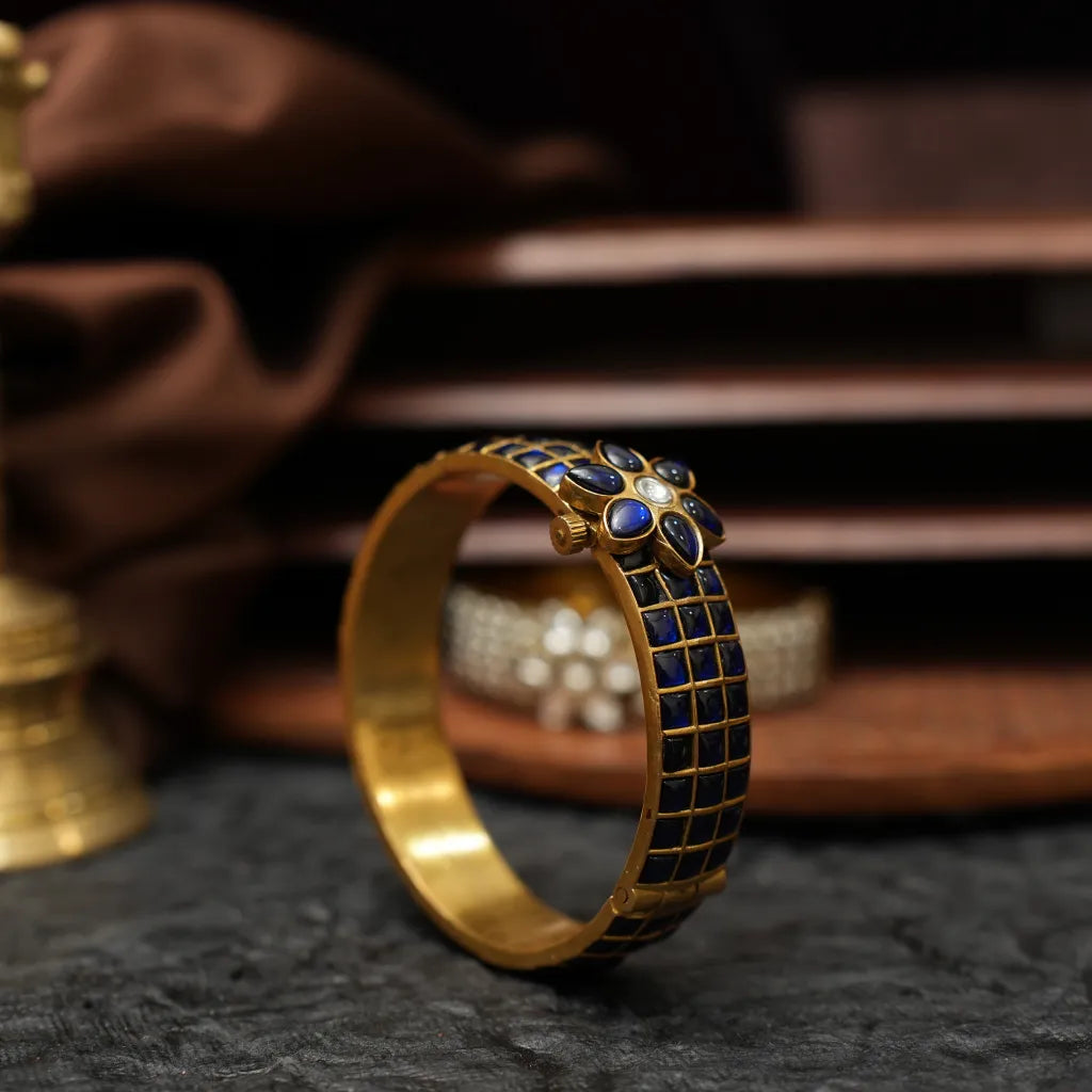 Aakesh Polki Bangle - Blue
