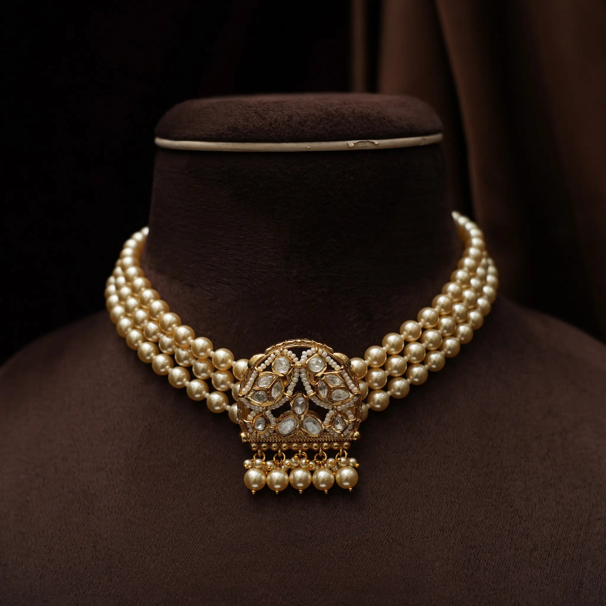 Aapti Beaded Choker - Pearl