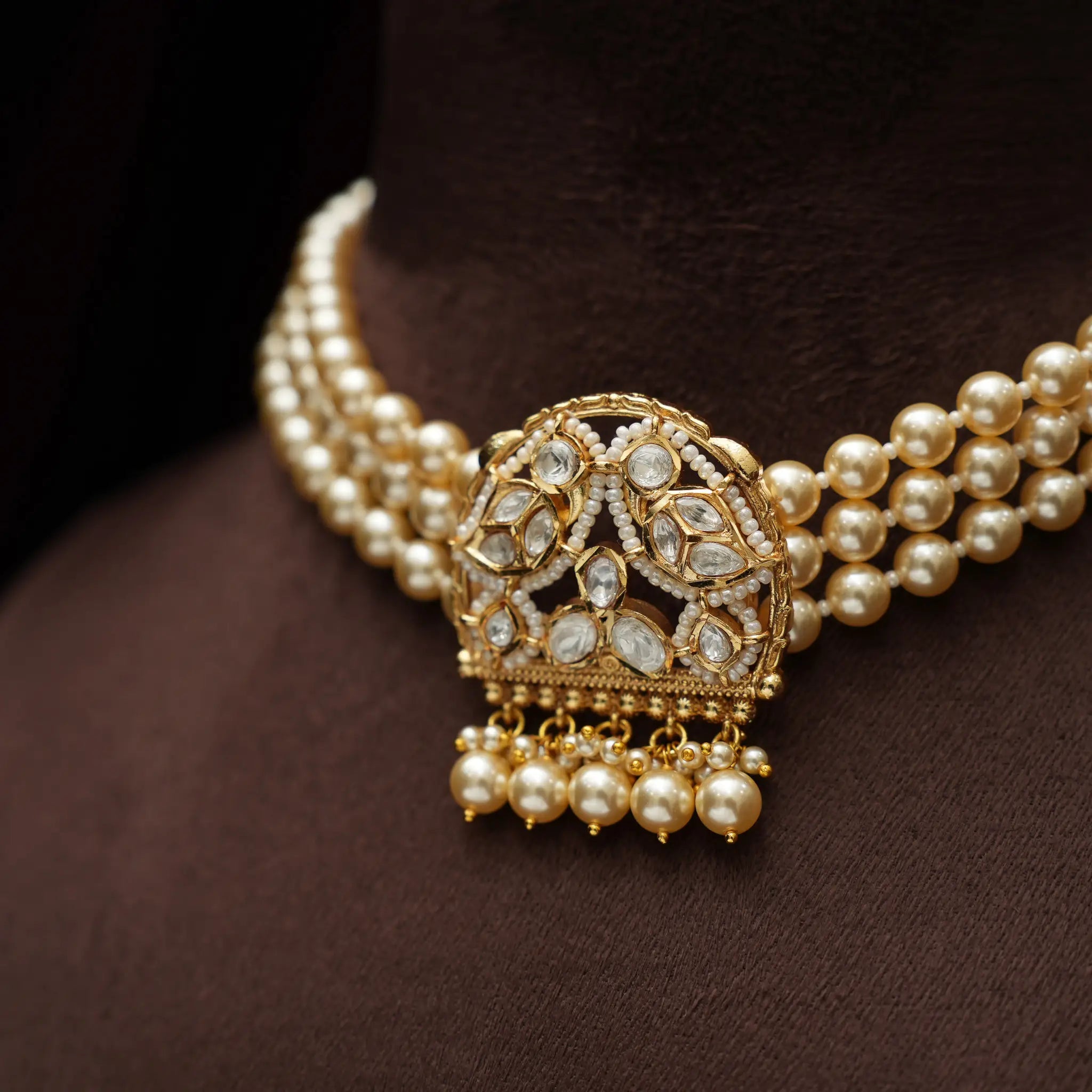 Aapti Beaded Choker - Pearl