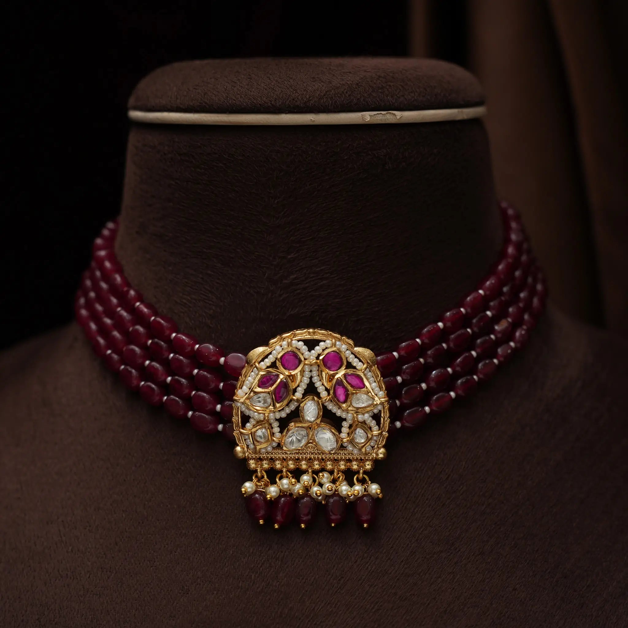 Aapti Beaded Choker - Red