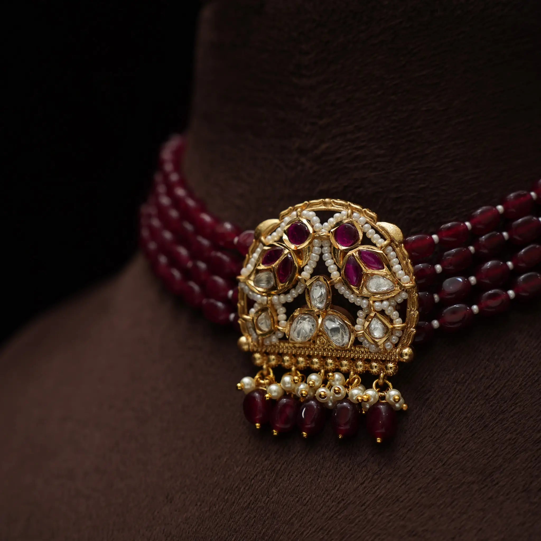 Aapti Beaded Choker - Red
