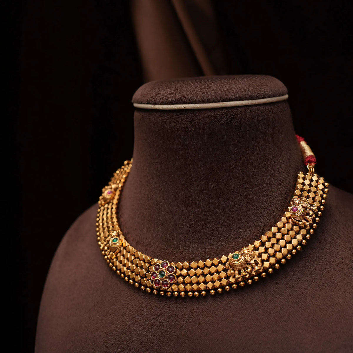 Aardita Antique Choker - Red and Green
