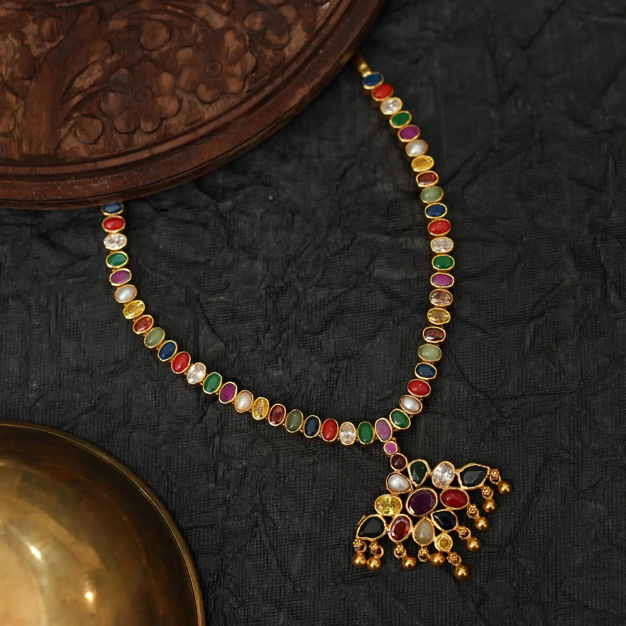 Aarvitha Silver Reversible Necklace