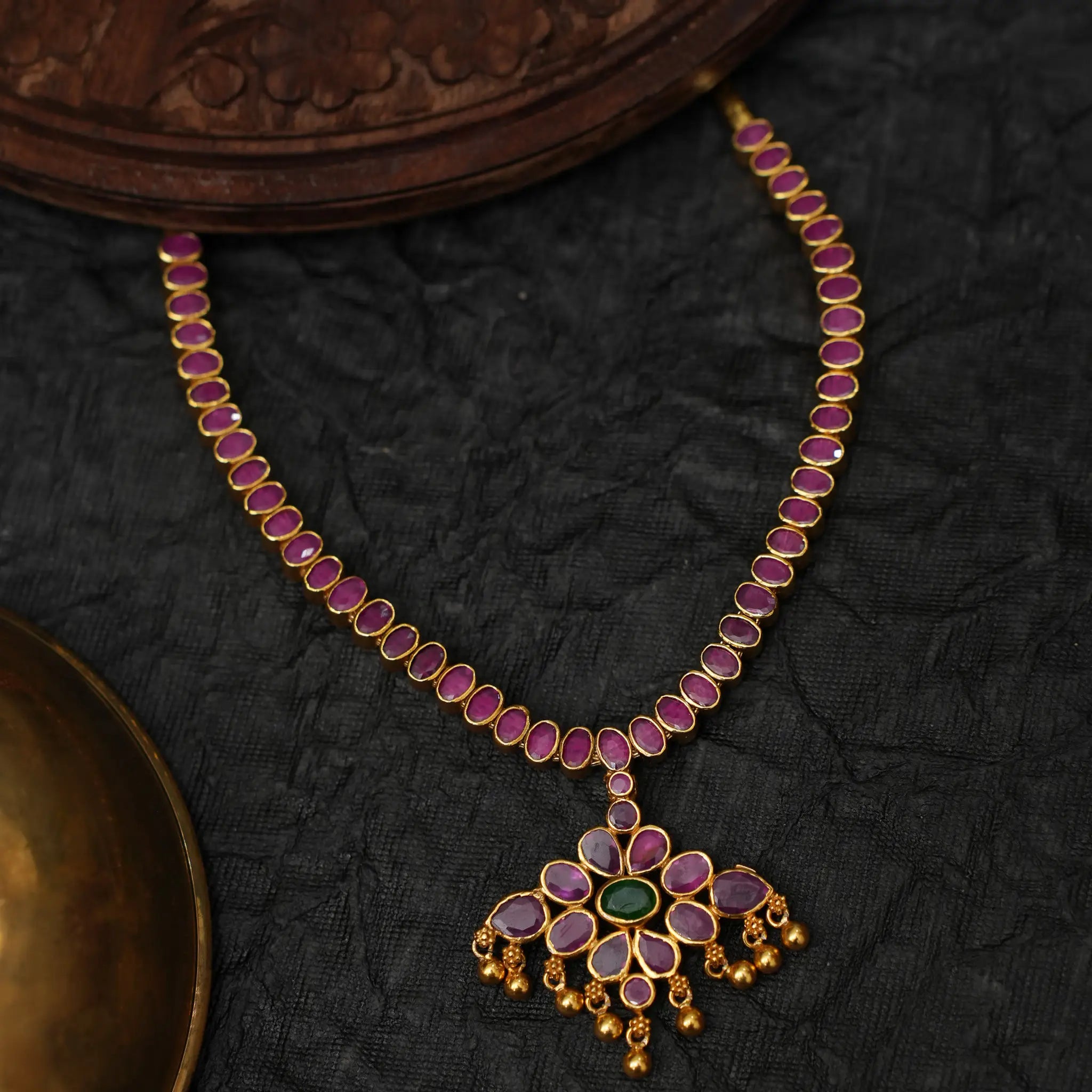 Aarvitha Silver Reversible Necklace