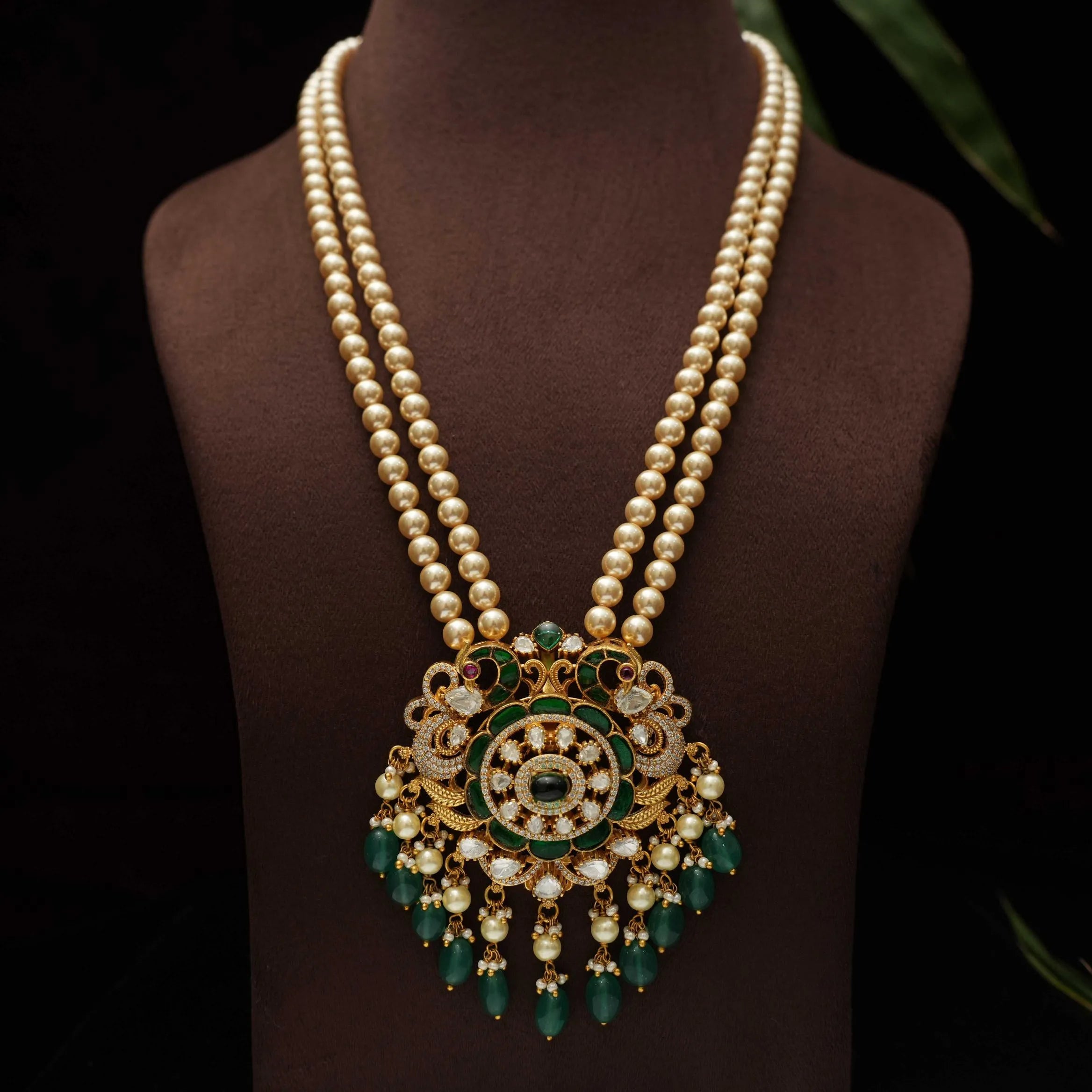 Abirami Pearl Necklace - Green