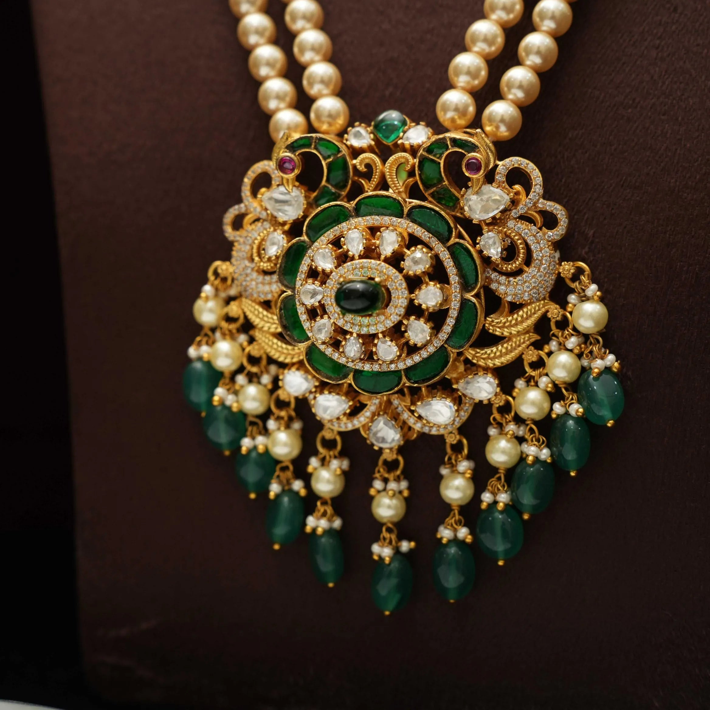 Abirami Pearl Necklace - Green