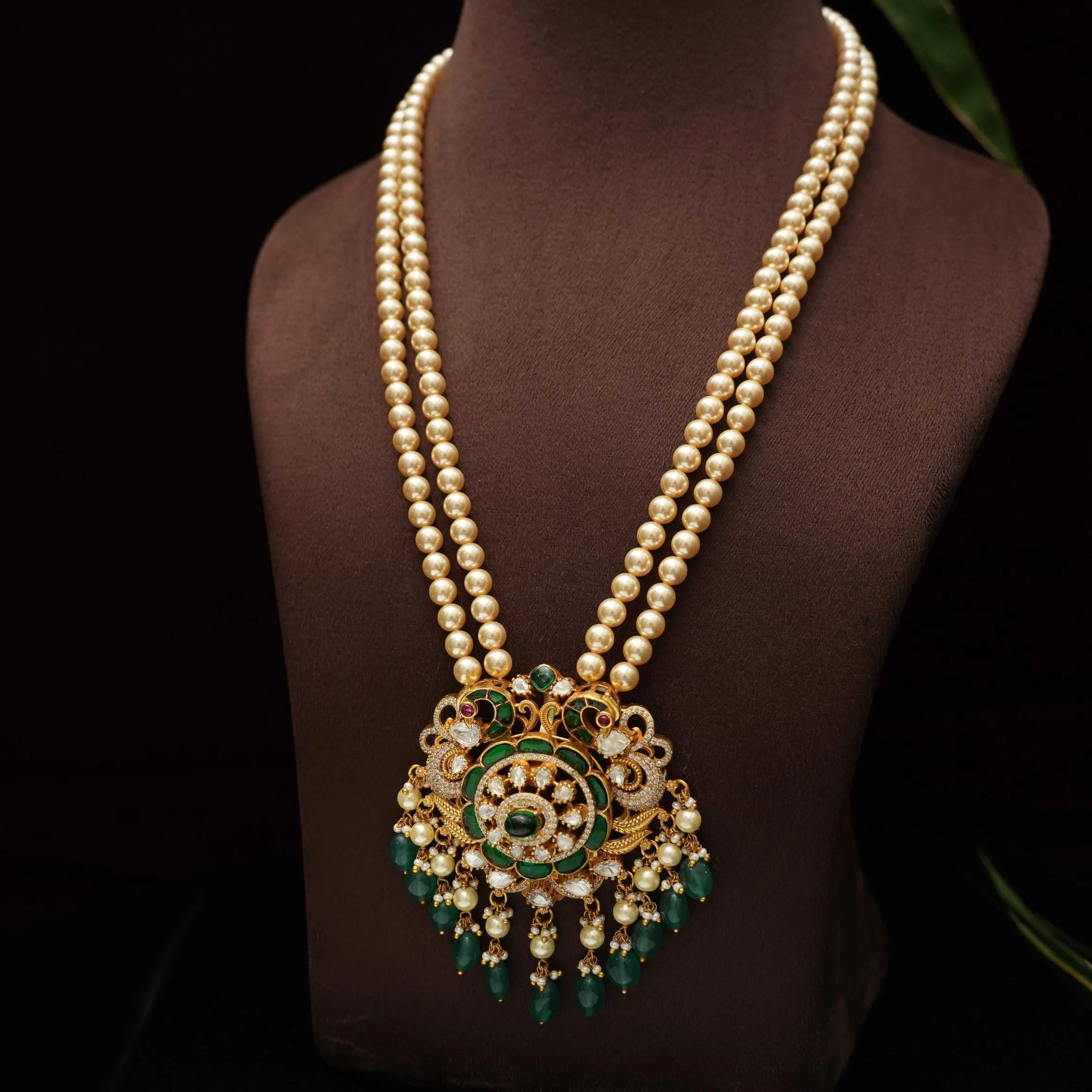 Abirami Pearl Necklace - Green