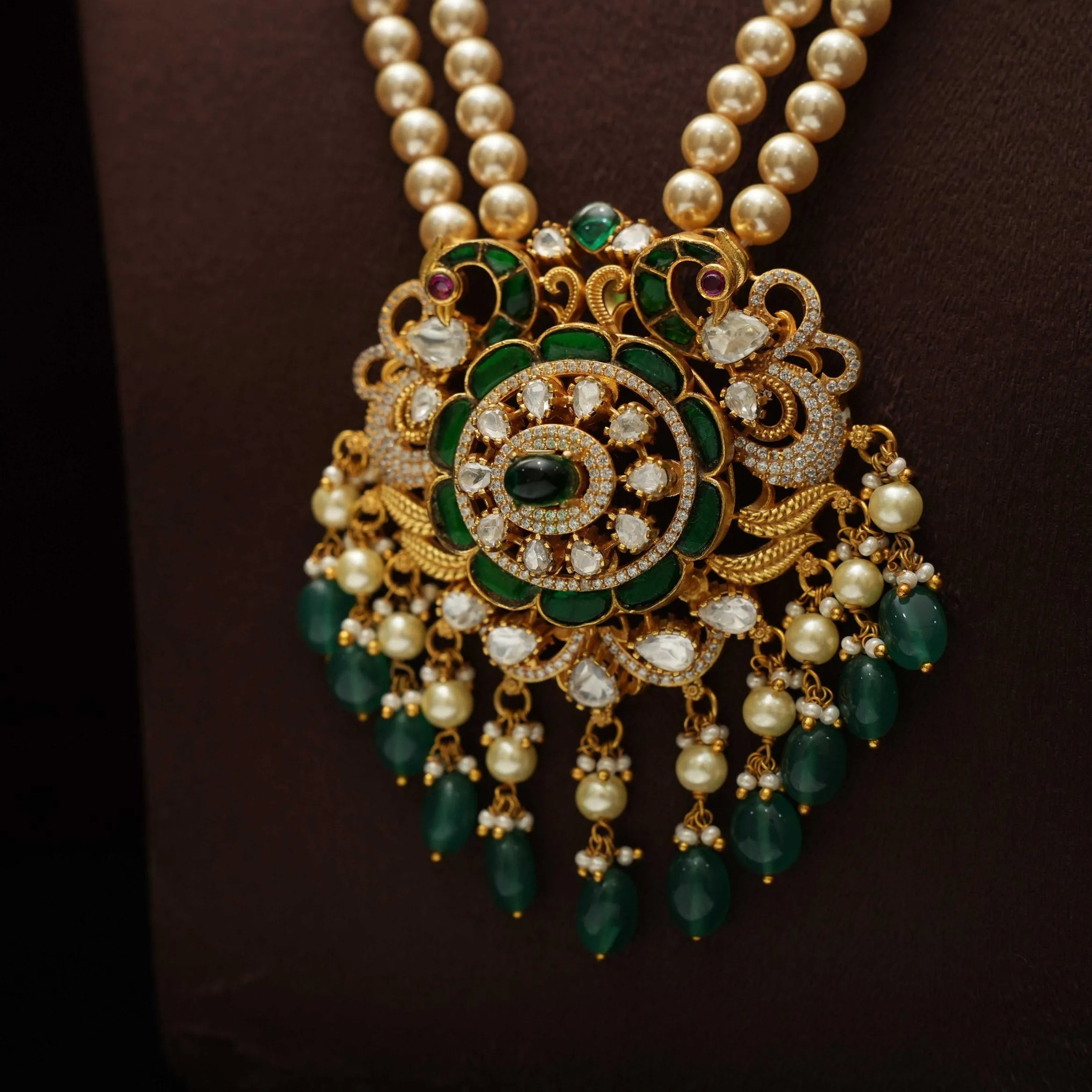 Abirami Pearl Necklace - Green