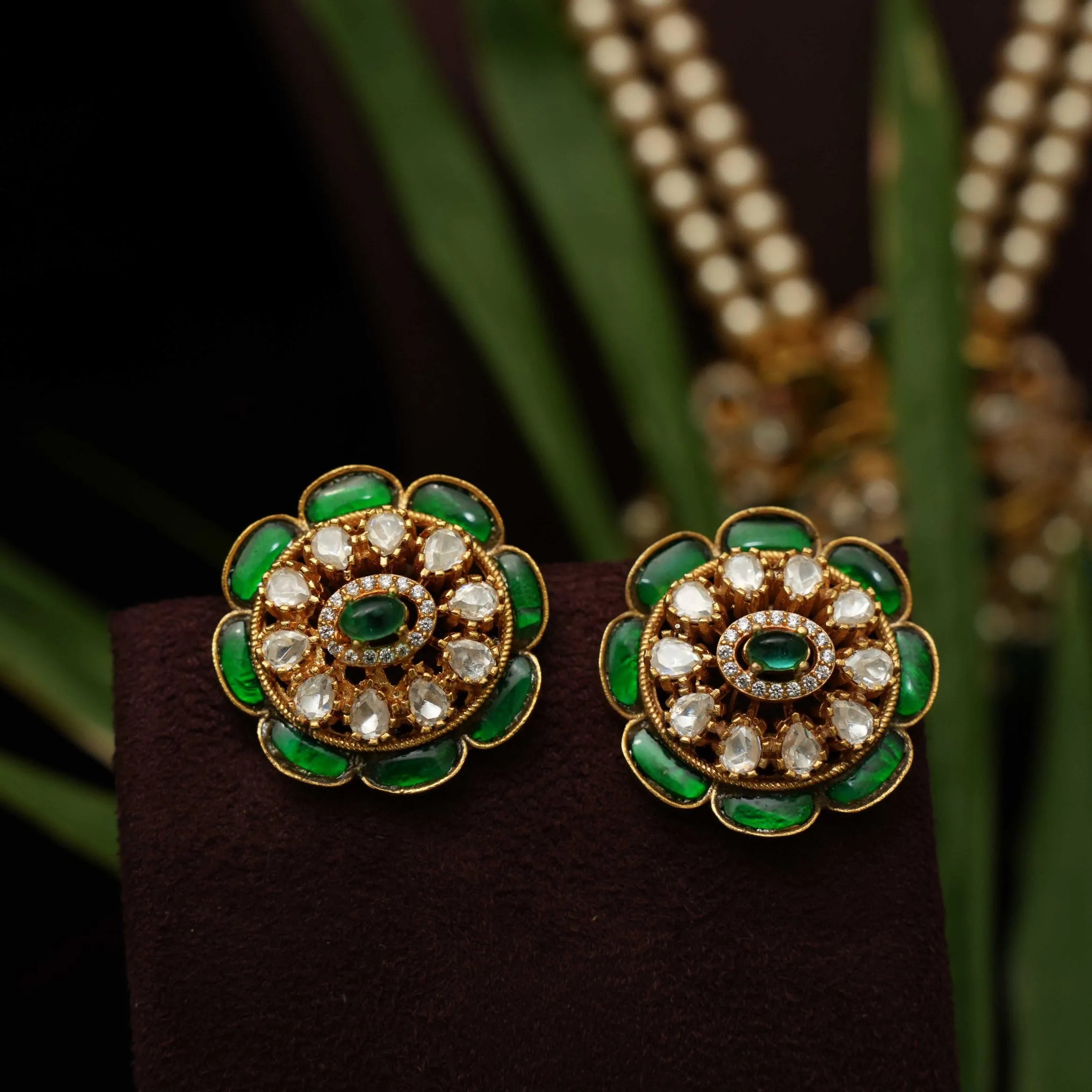 Abirami Pearl Necklace - Green