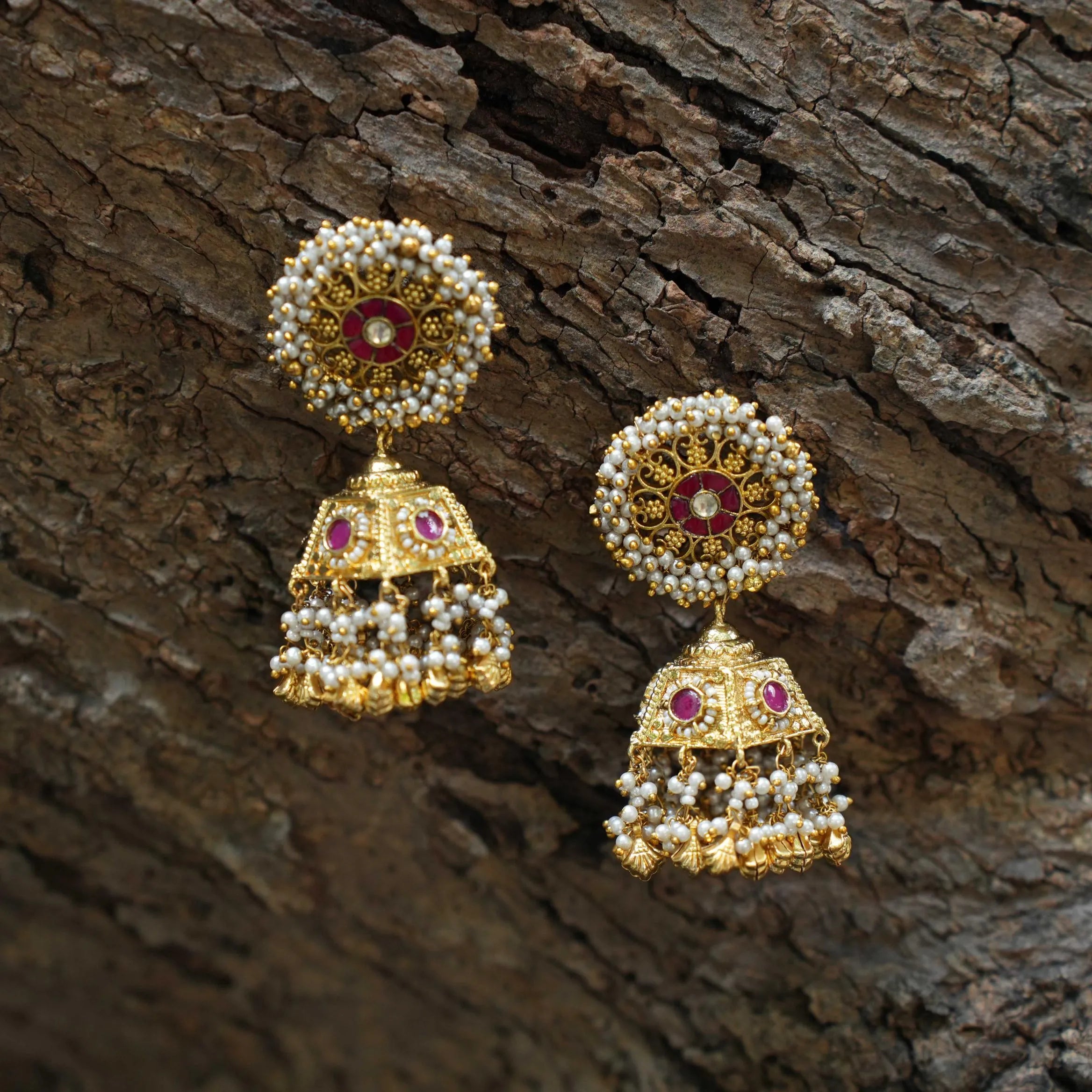 Achala Polki Jhumka Earrings - Adi