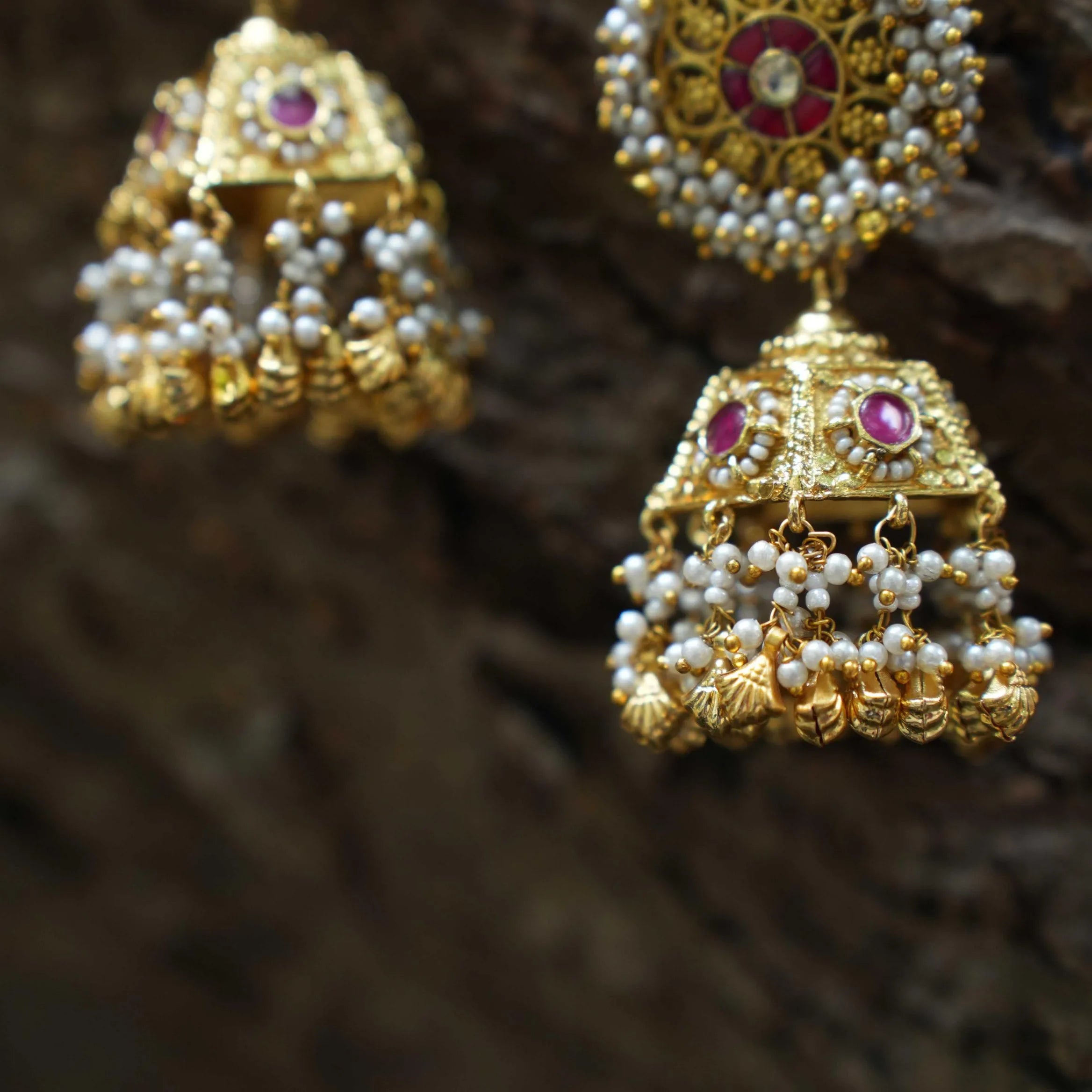 Achala Polki Jhumka Earrings - Adi