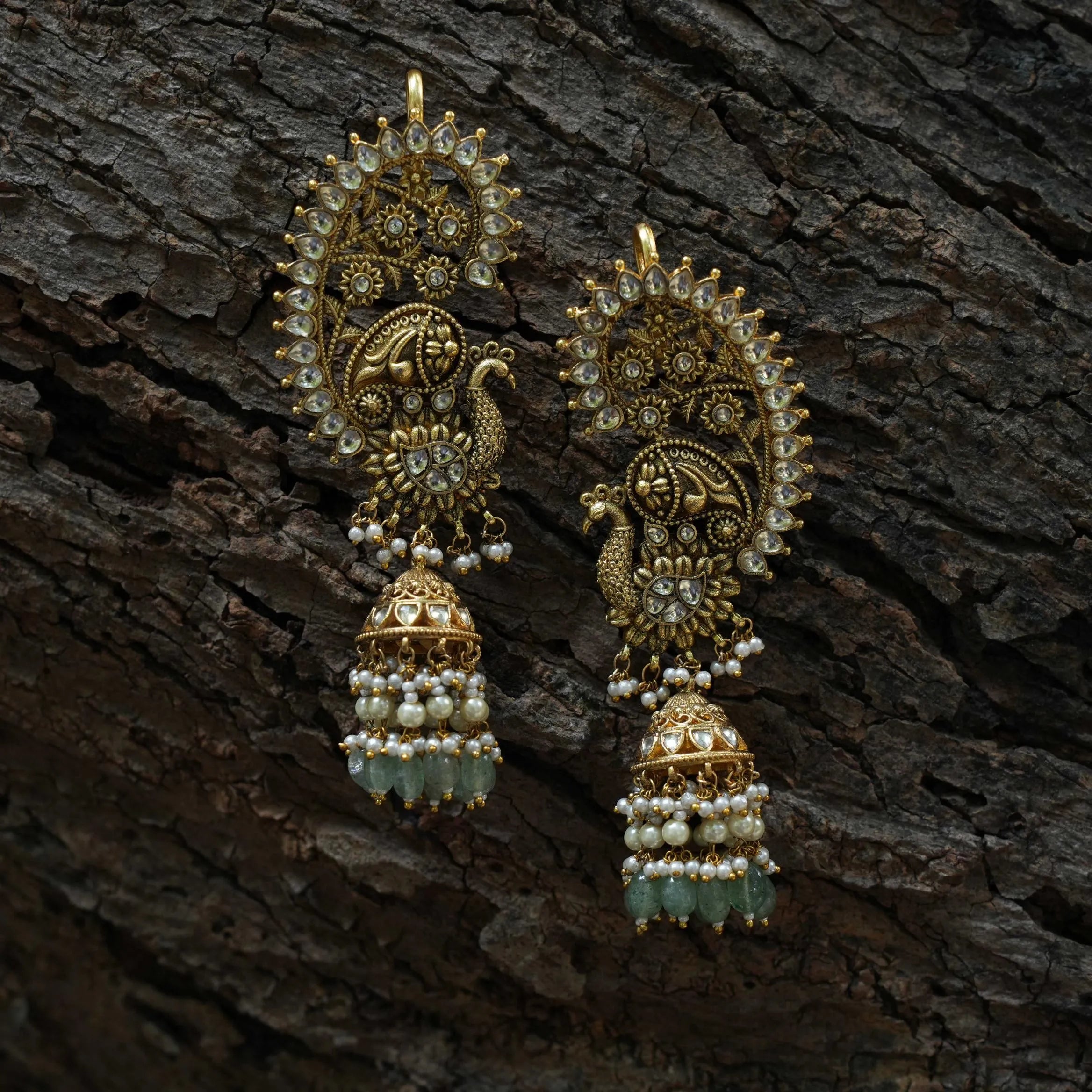 Achala Polki Jhumka Earrings - Eva