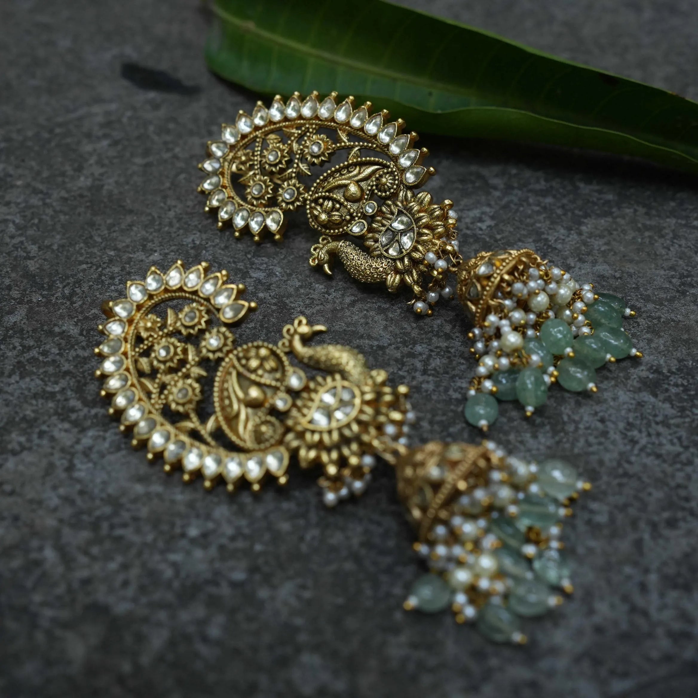 Achala Polki Jhumka Earrings - Eva