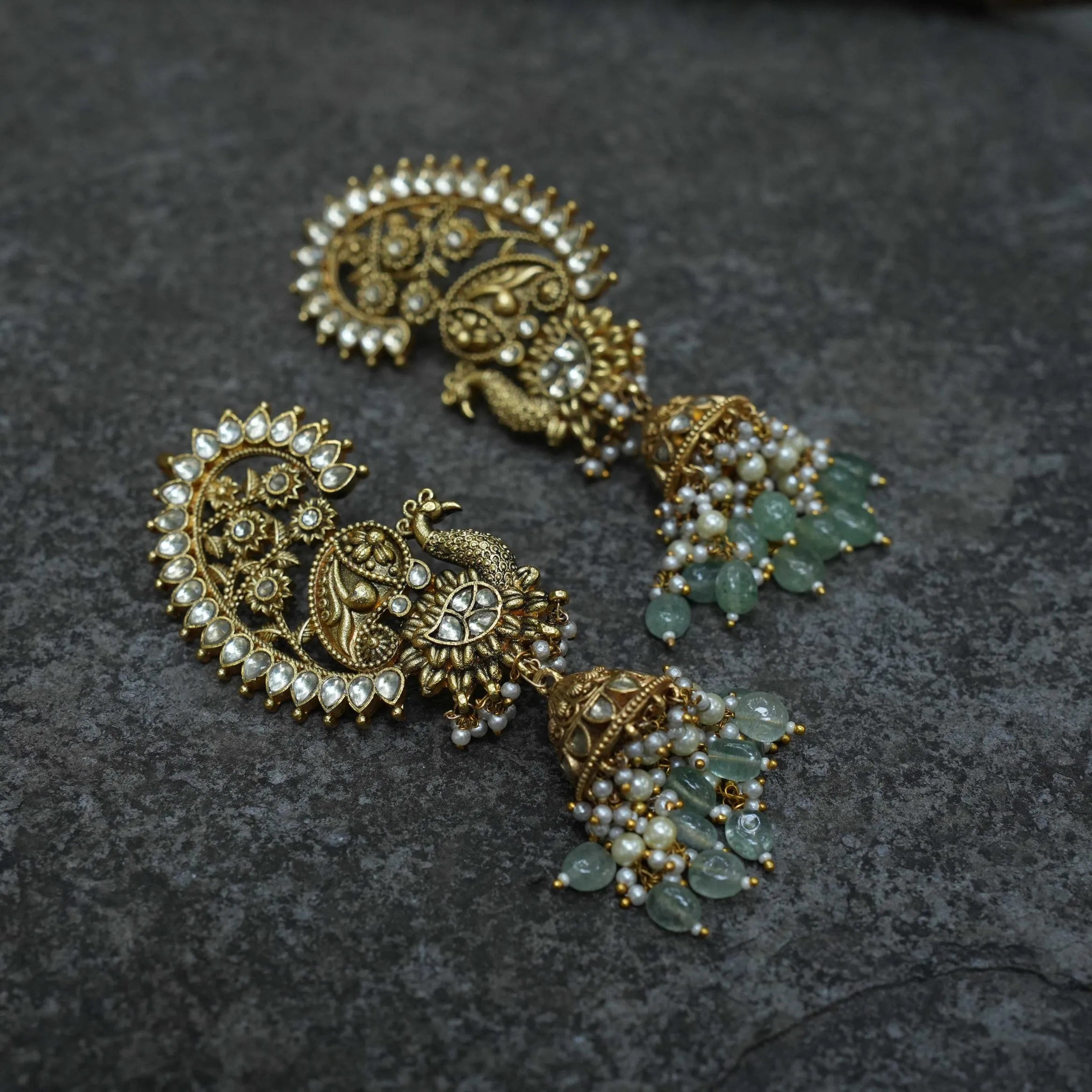 Achala Polki Jhumka Earrings - Eva