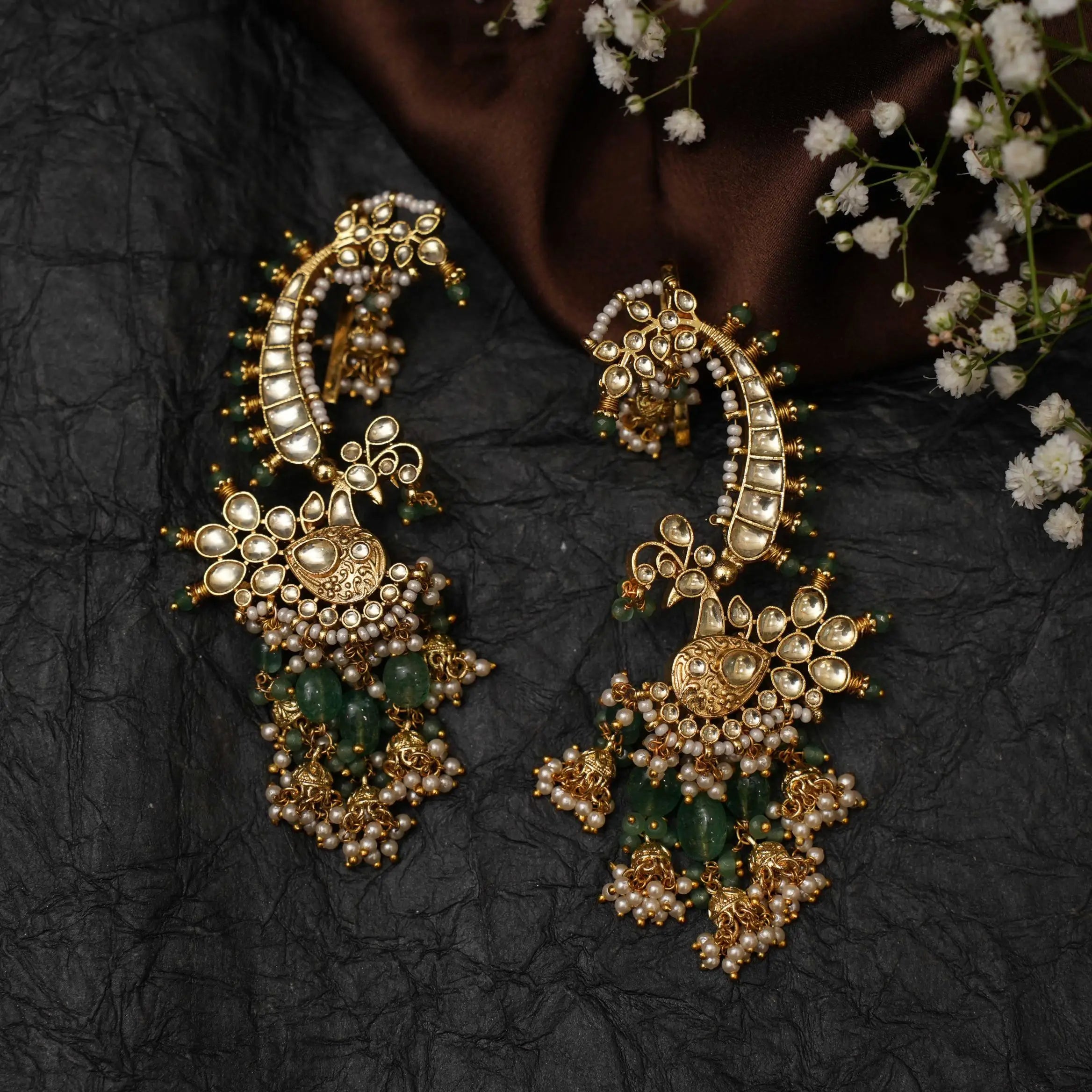 Achala Polki Jhumka Earrings - Isha