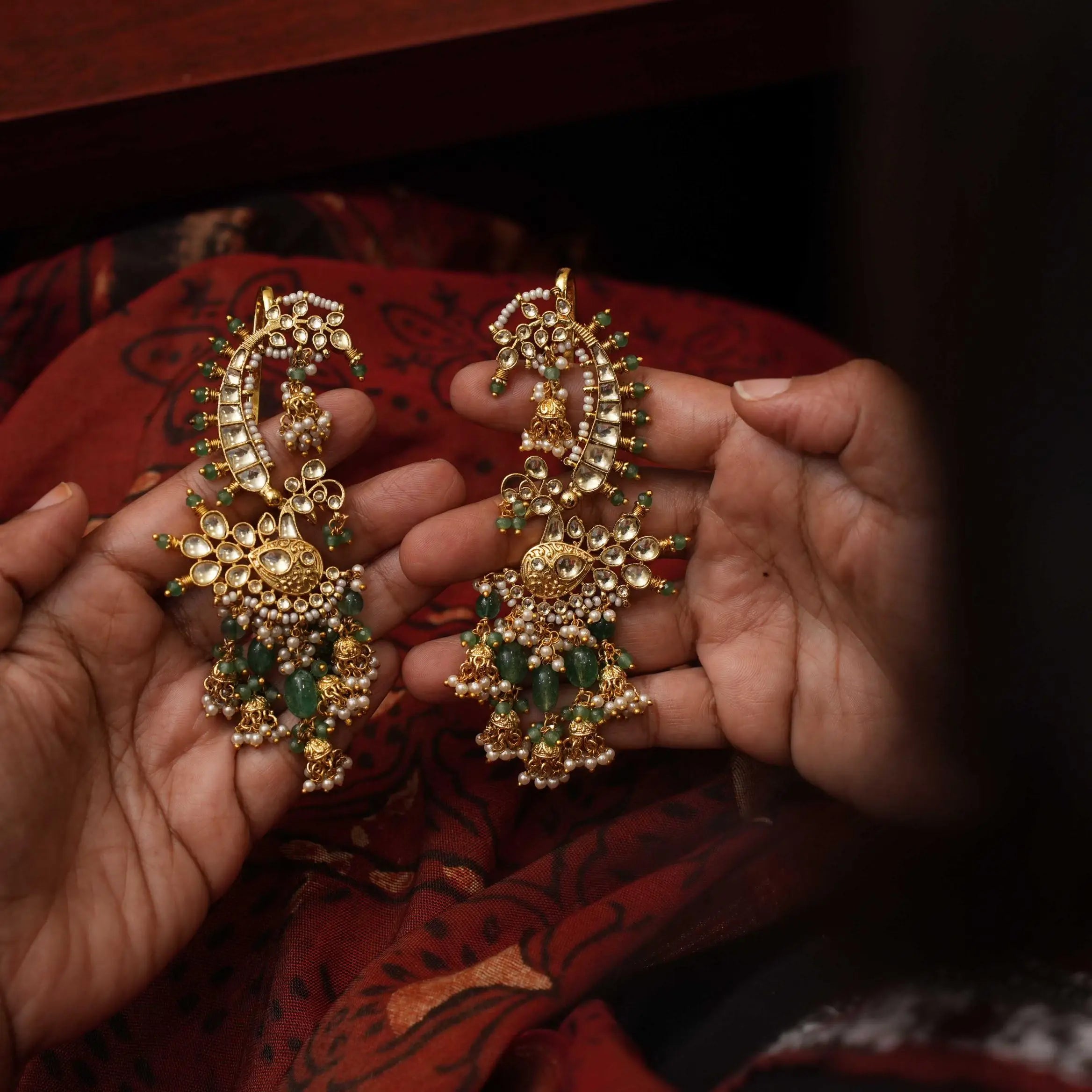 Achala Polki Jhumka Earrings - Isha