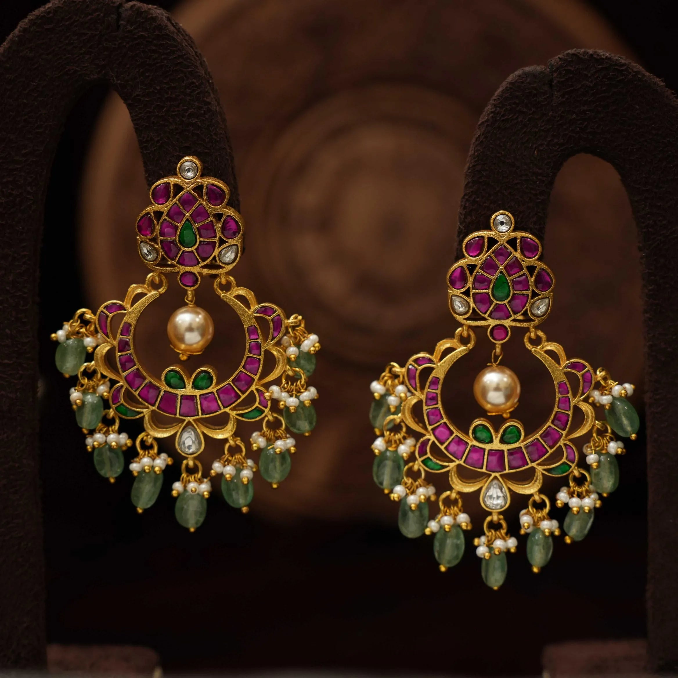 Adhira Polki Chandbali Earrings