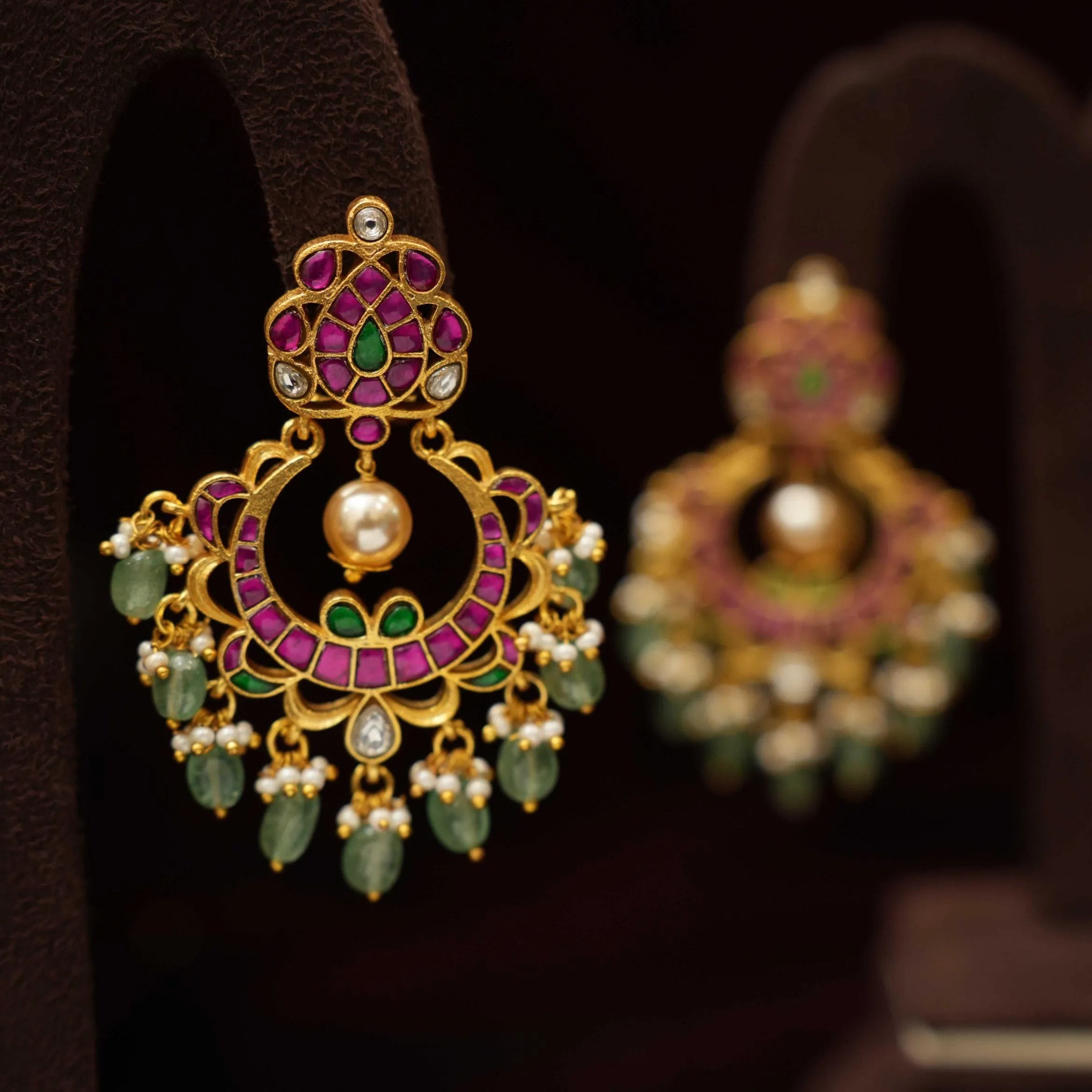 Adhira Polki Chandbali Earrings