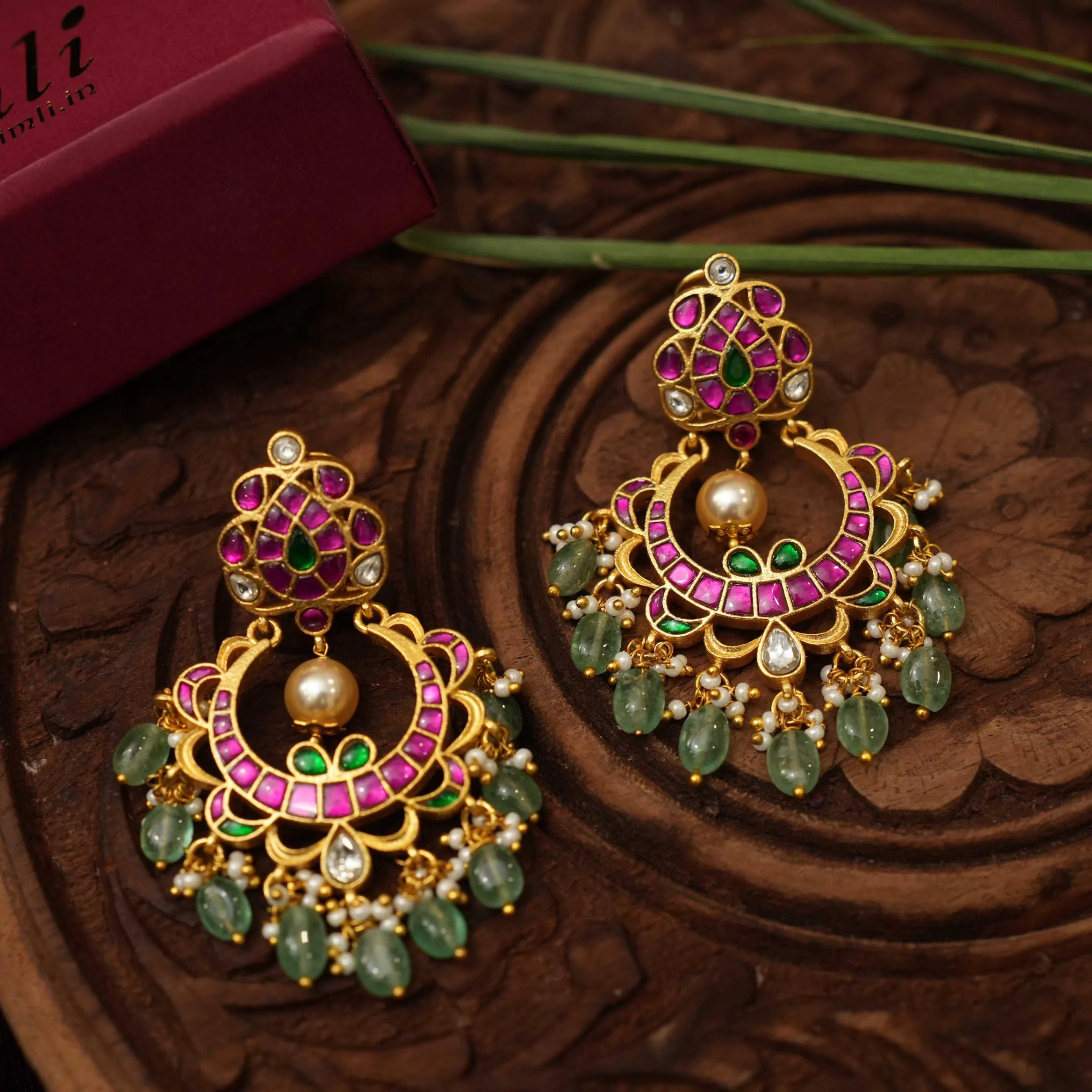 Adhira Polki Chandbali Earrings