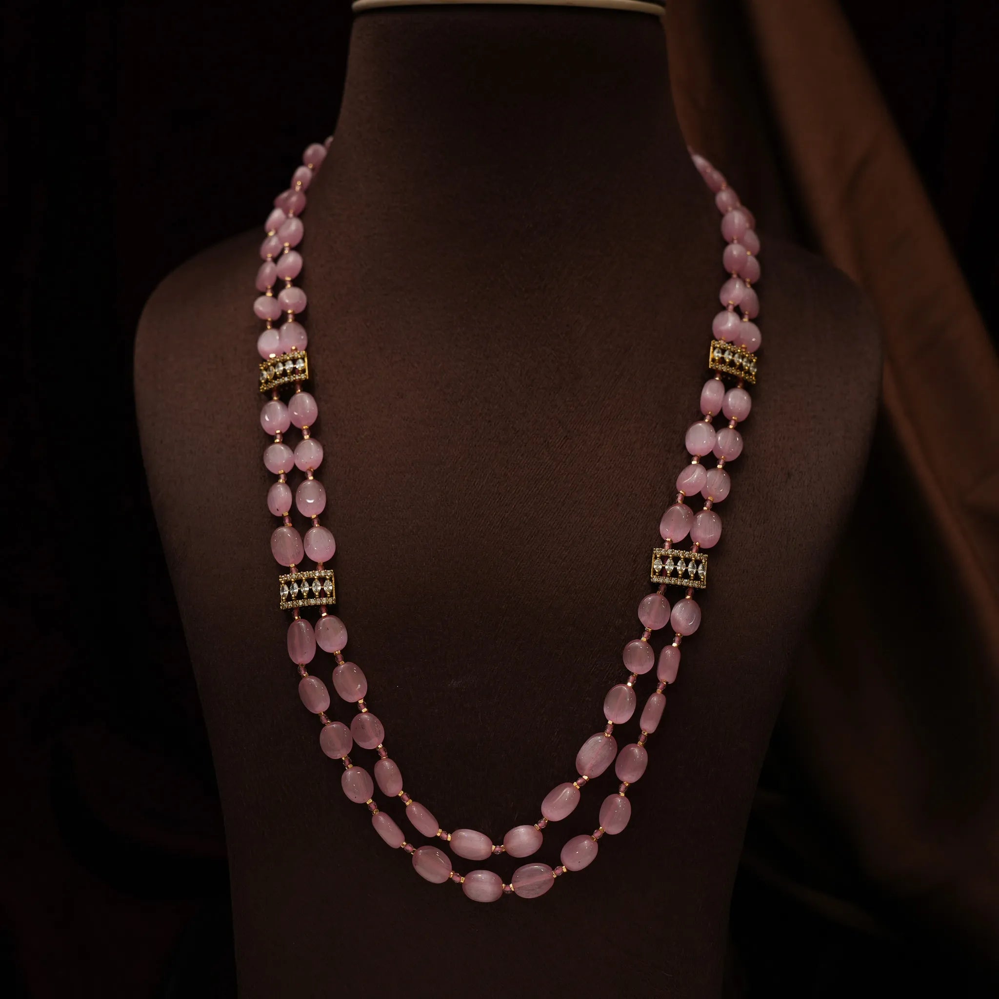 Adhiratha Beaded Necklace - Pink