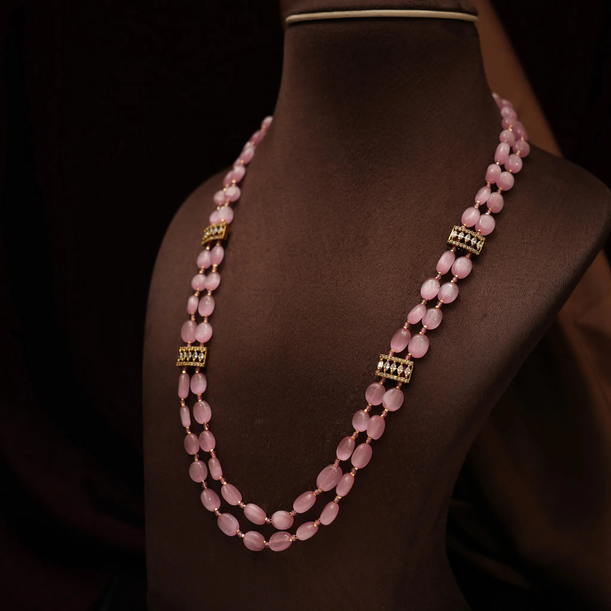 Adhiratha Beaded Necklace - Pink