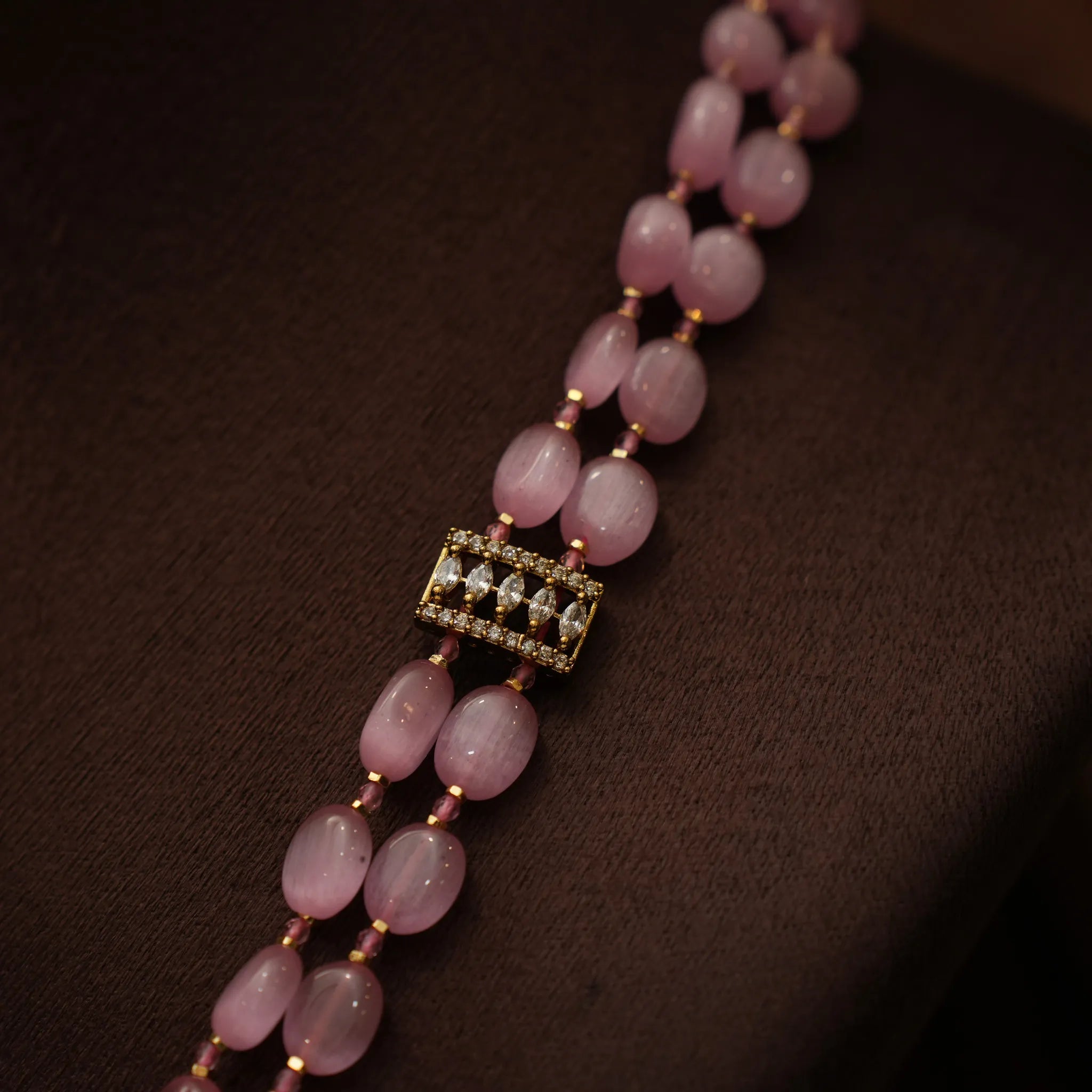 Adhiratha Beaded Necklace - Pink
