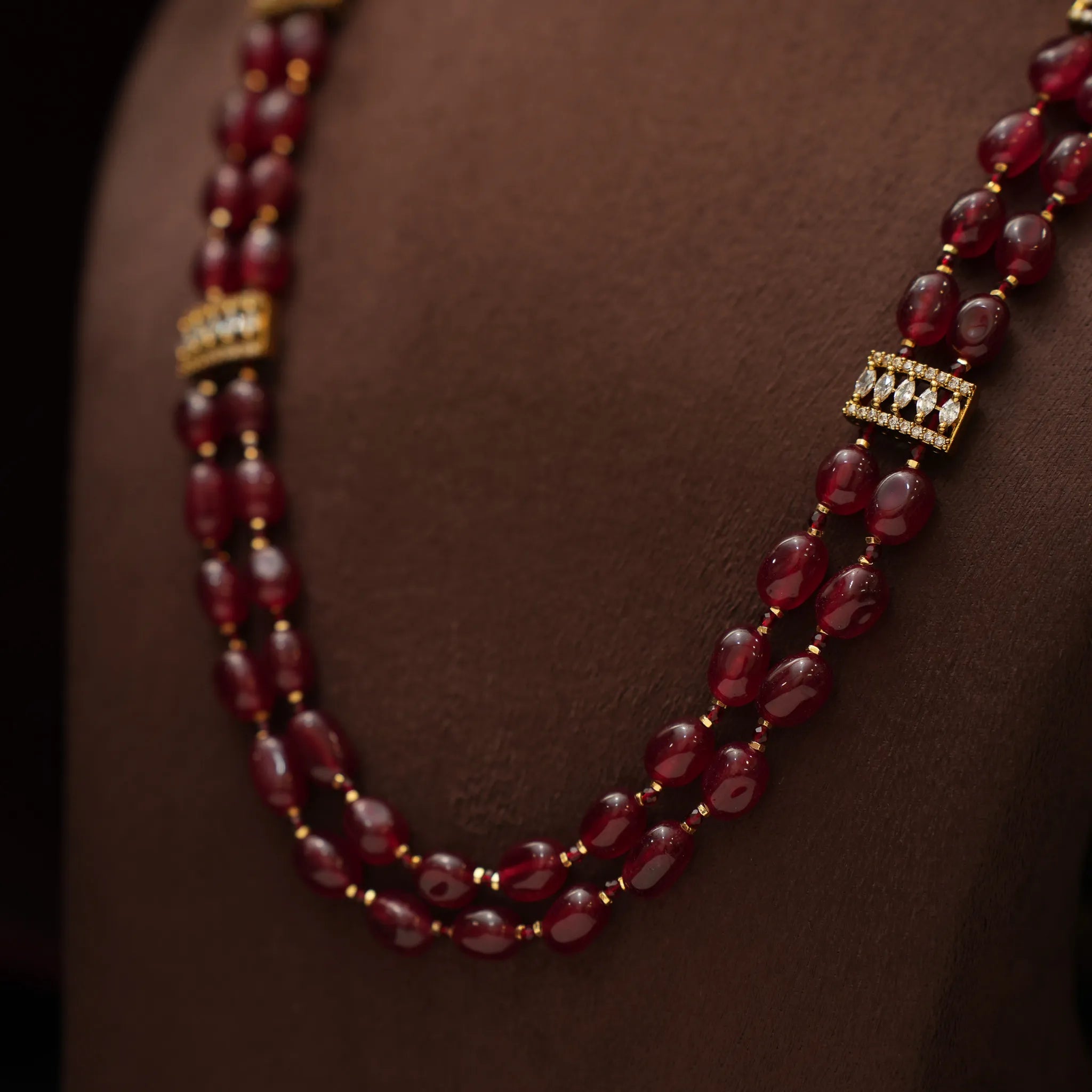 Adhiratha Beaded Necklace - Red