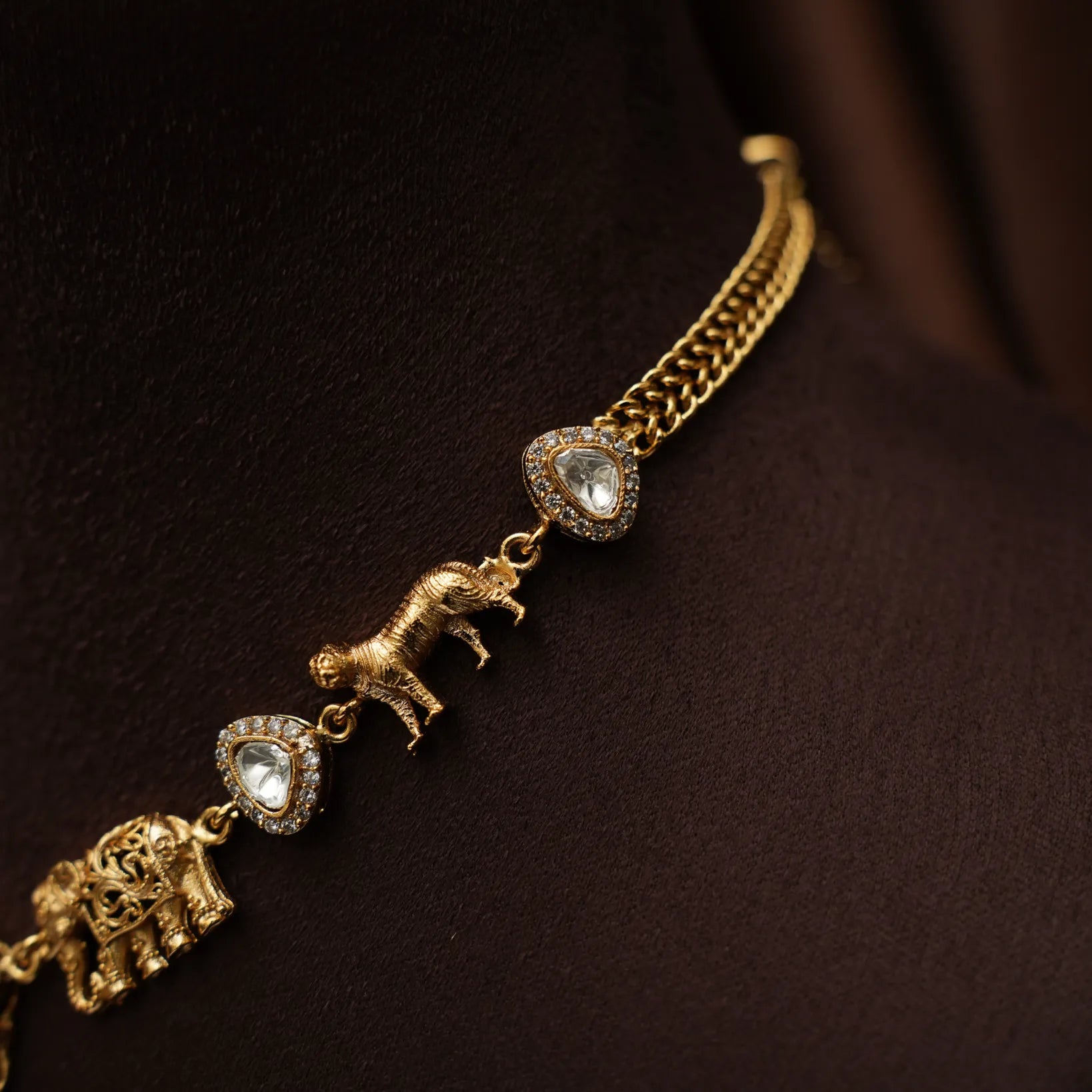 Adhiratha Polki Necklace - Pastel Green