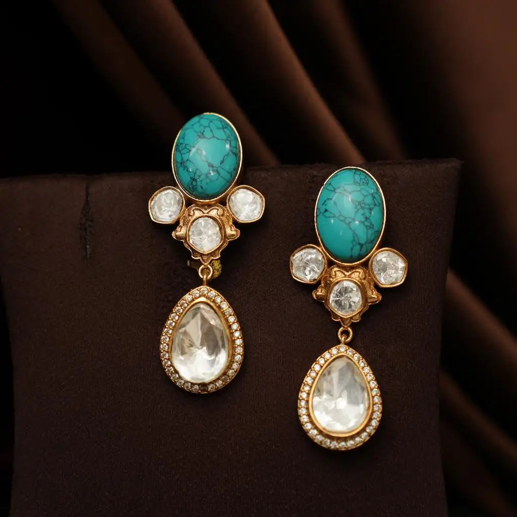 Aesha Polki Chain - Turquoise