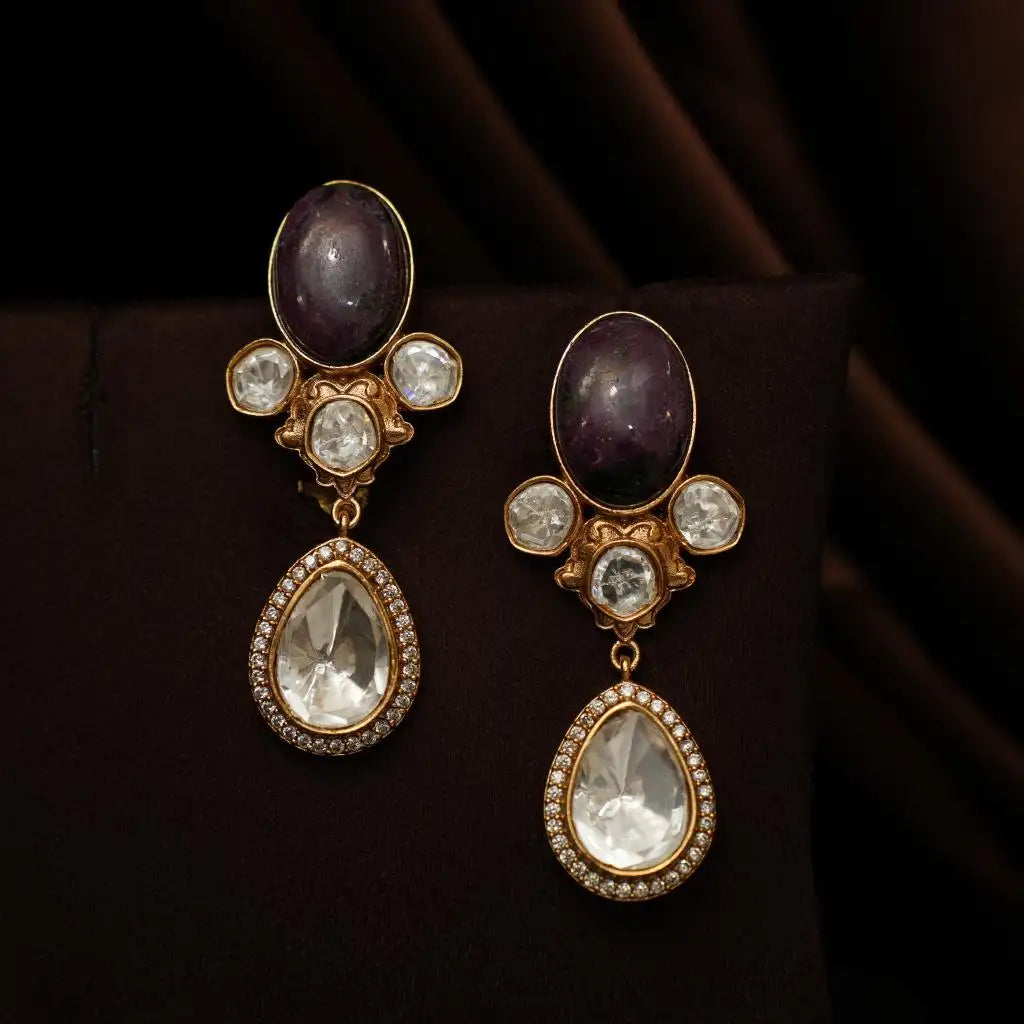 Aesha Polki Chain - Purple