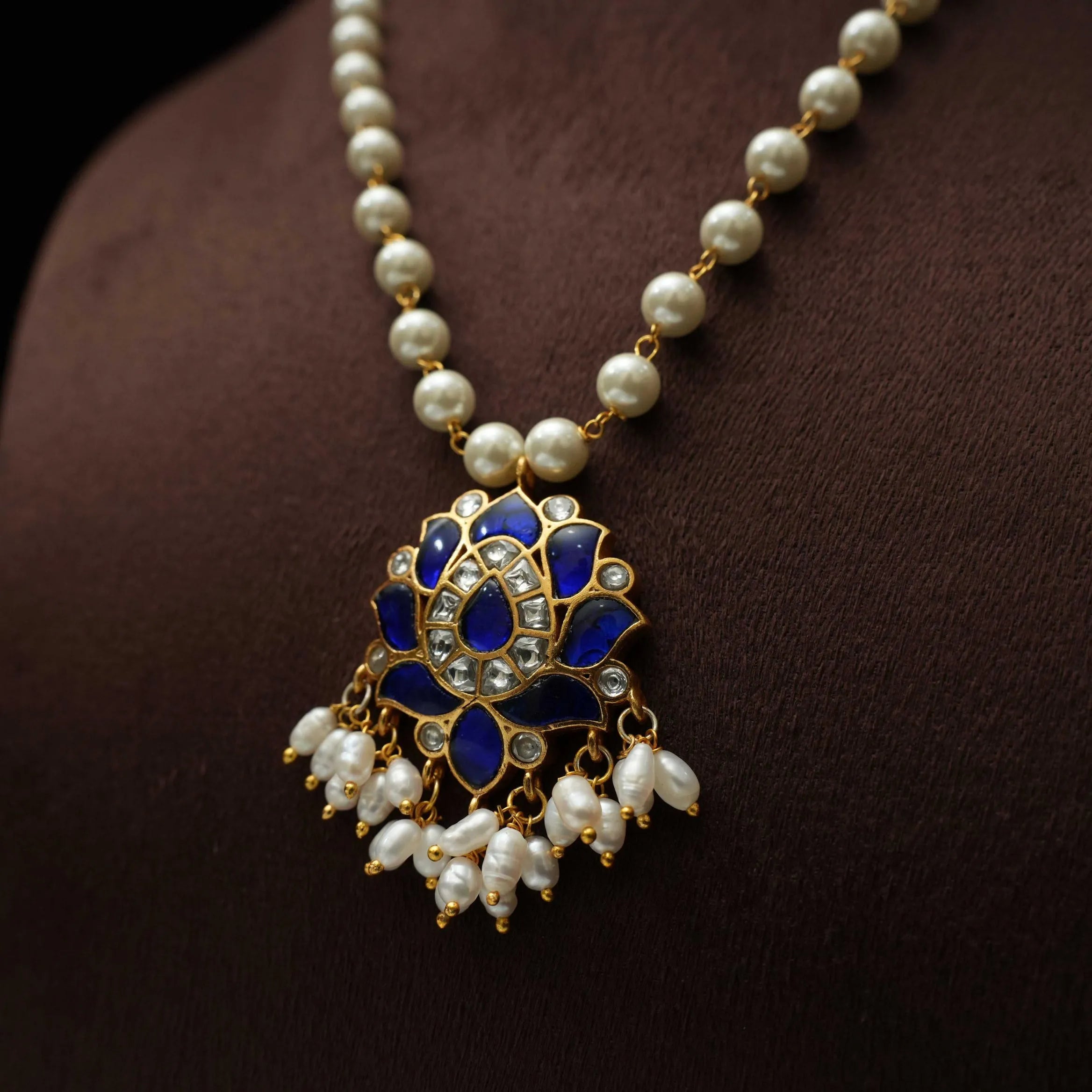 Ahalya Pearl Polki Necklace