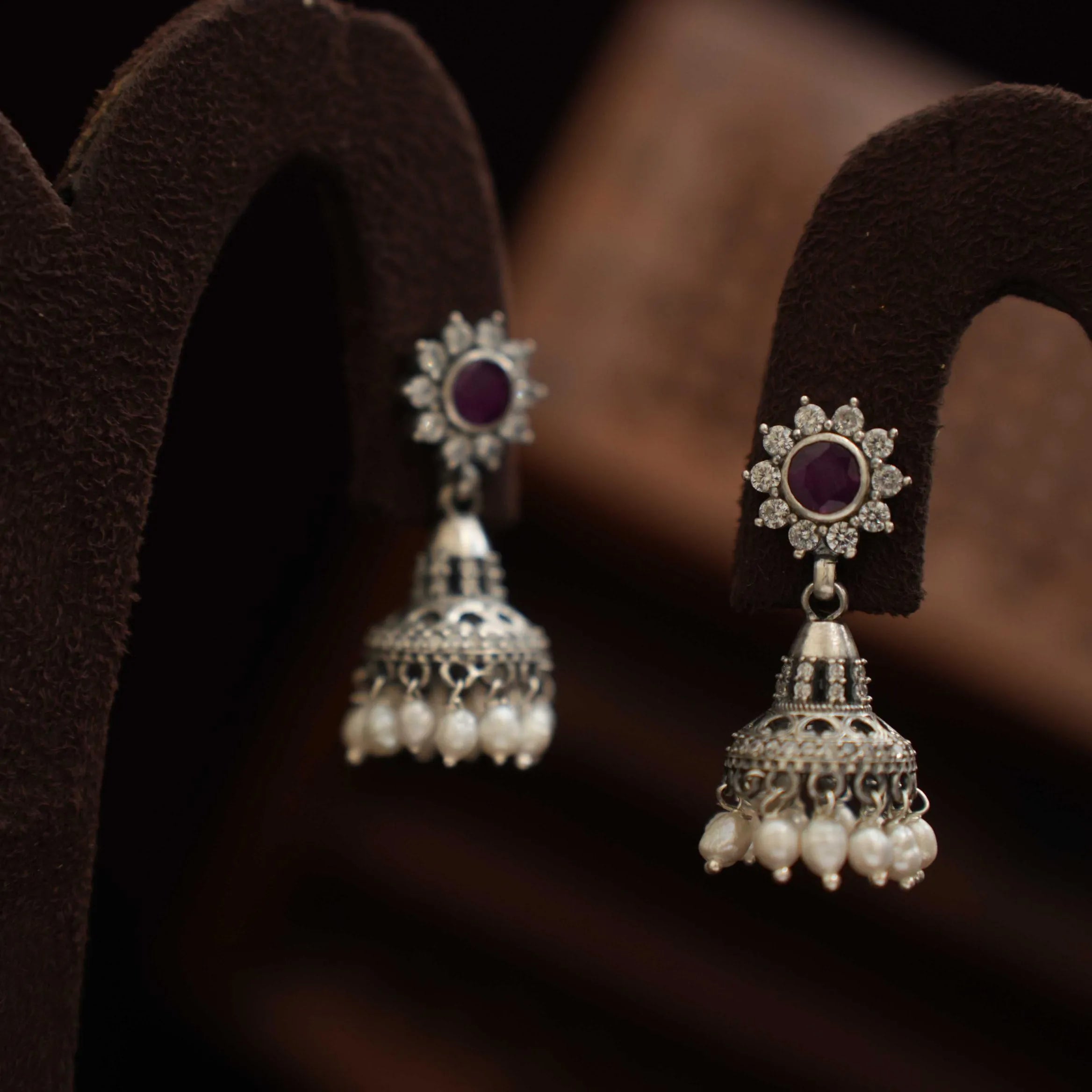 Ahar Silver Jhumka Earrings