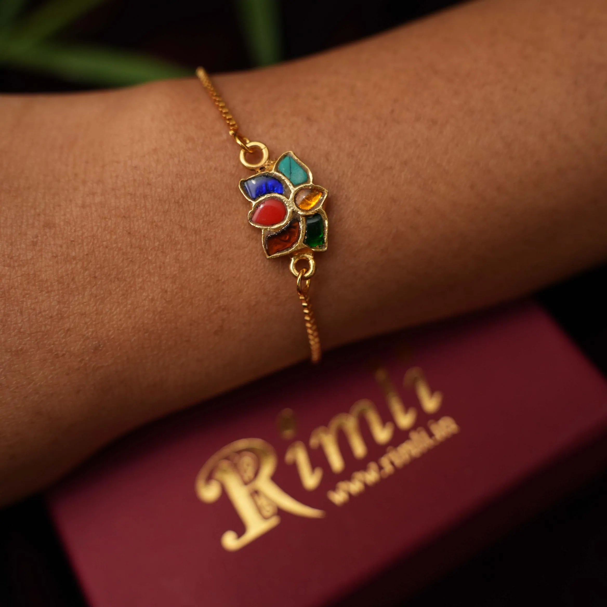 Ajita Silver Bracelet - Multicolor - Rimli Boutique