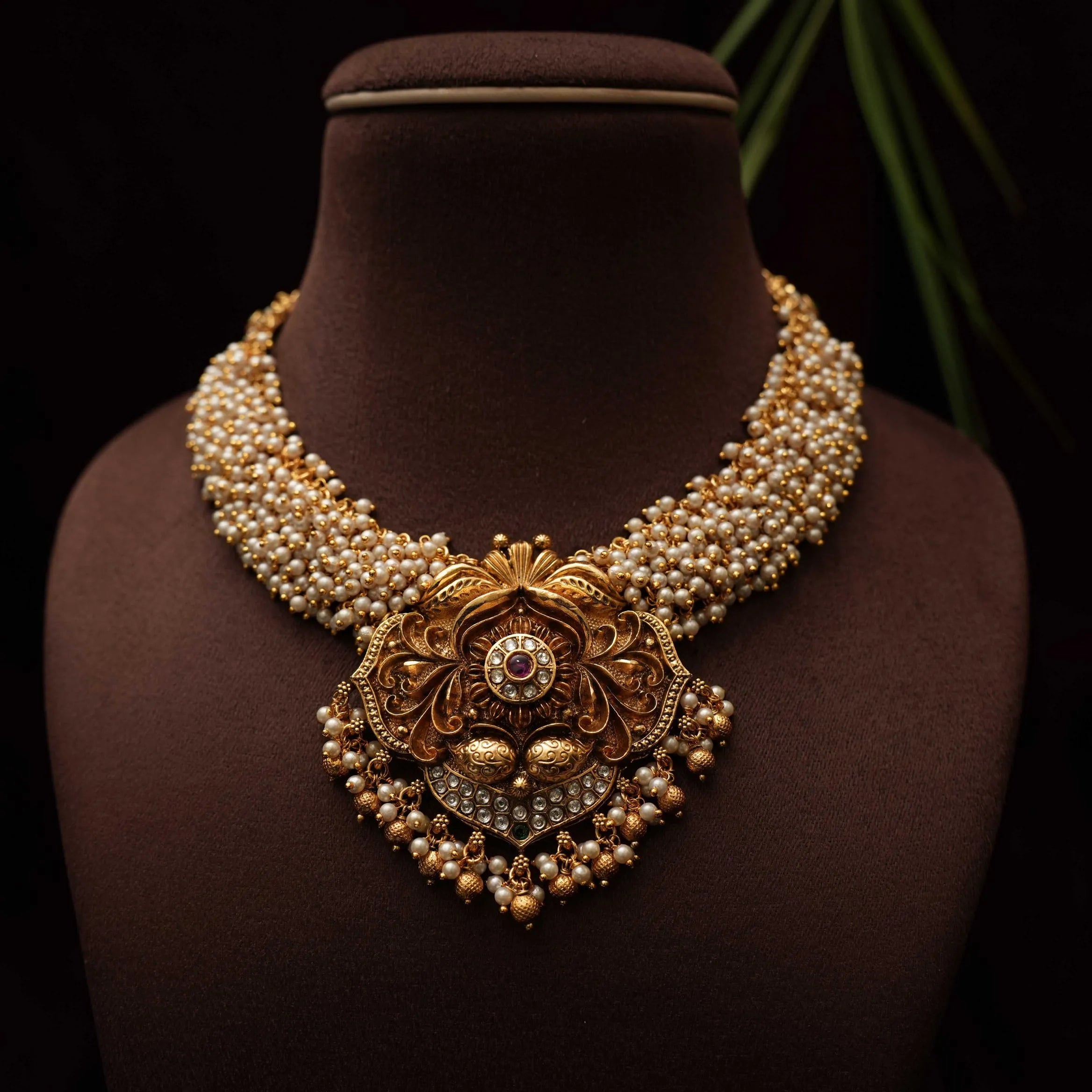 Ajju Pearl Antique Necklace - Rimli Boutique