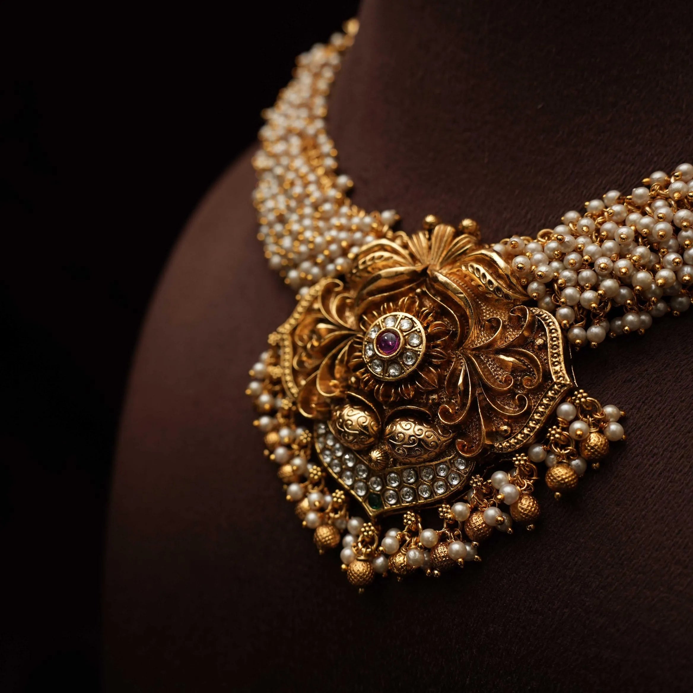 Ajju Pearl Antique Necklace - Rimli Boutique