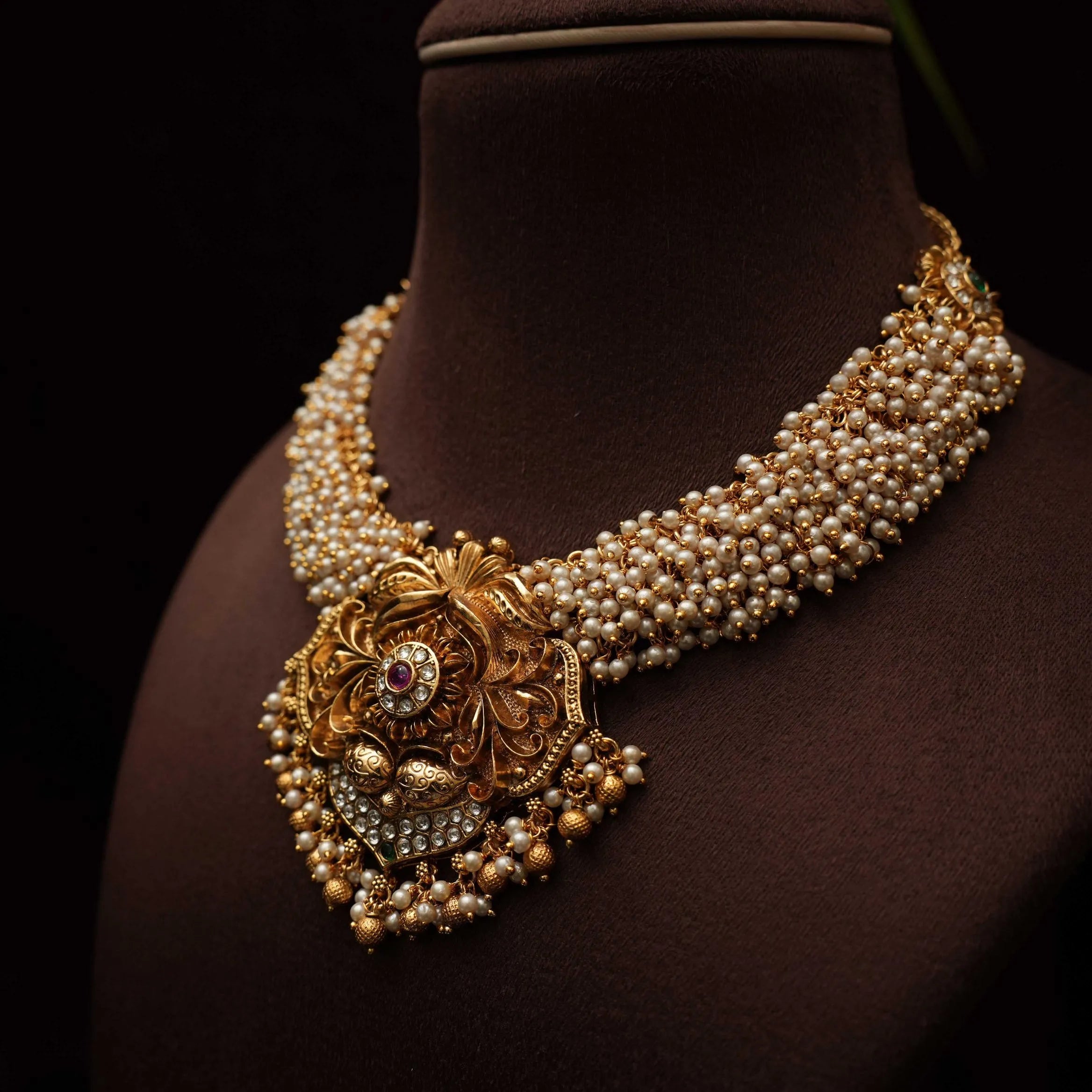 Ajju Pearl Antique Necklace - Rimli Boutique