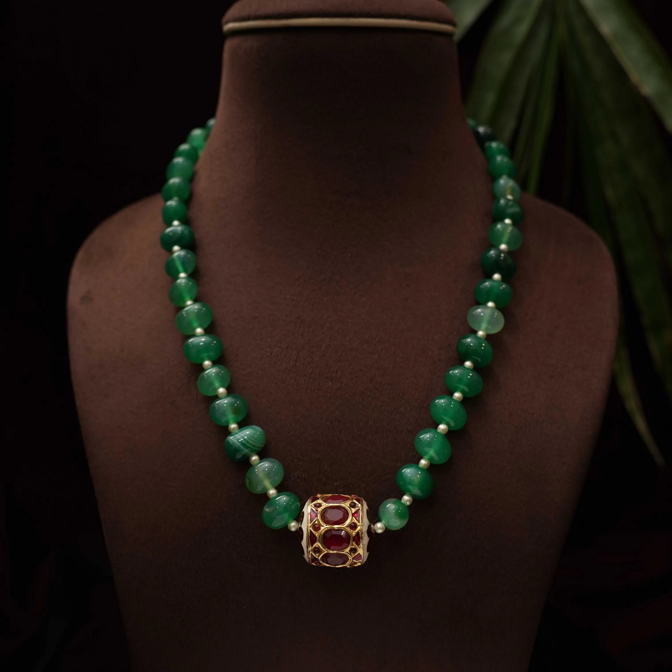 Jyoti Beaded Necklace - Green