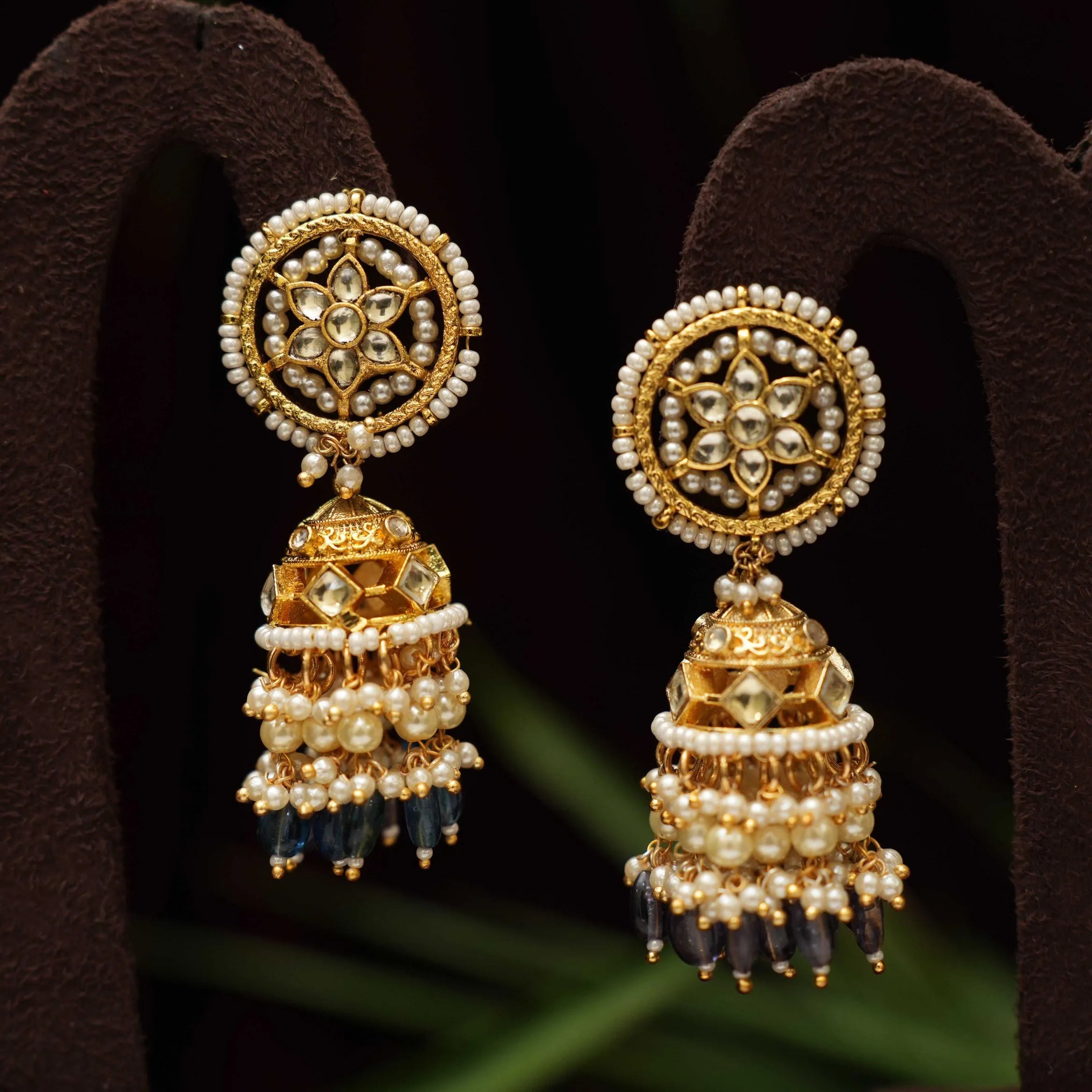 Alina Polki Jhumka Earrings - Rimli Boutique