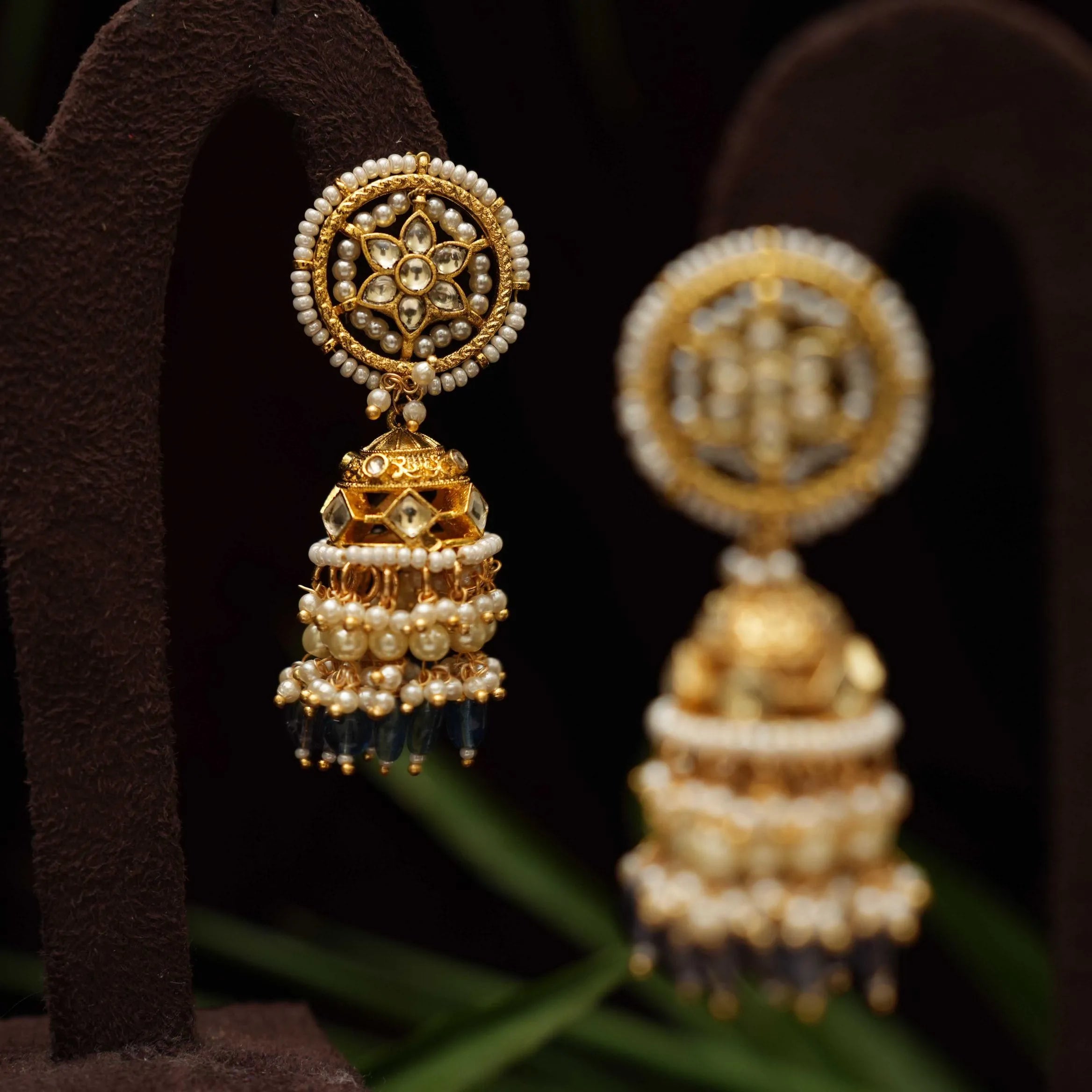 Alina Polki Jhumka Earrings - Rimli Boutique