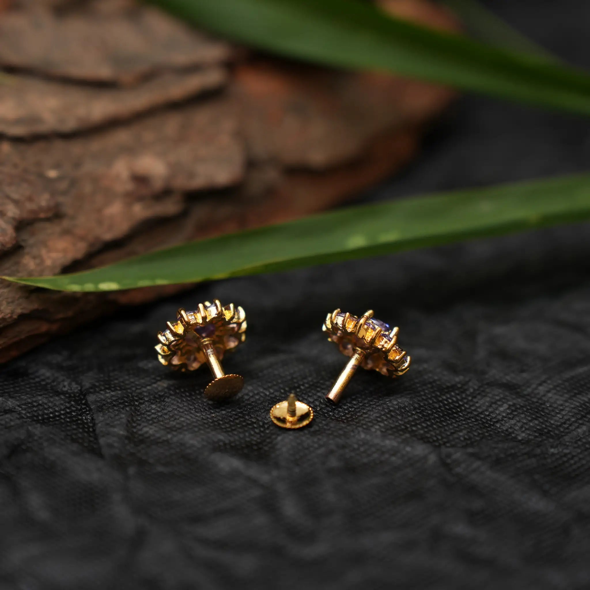 Alix Antique Ear Stud - Purple