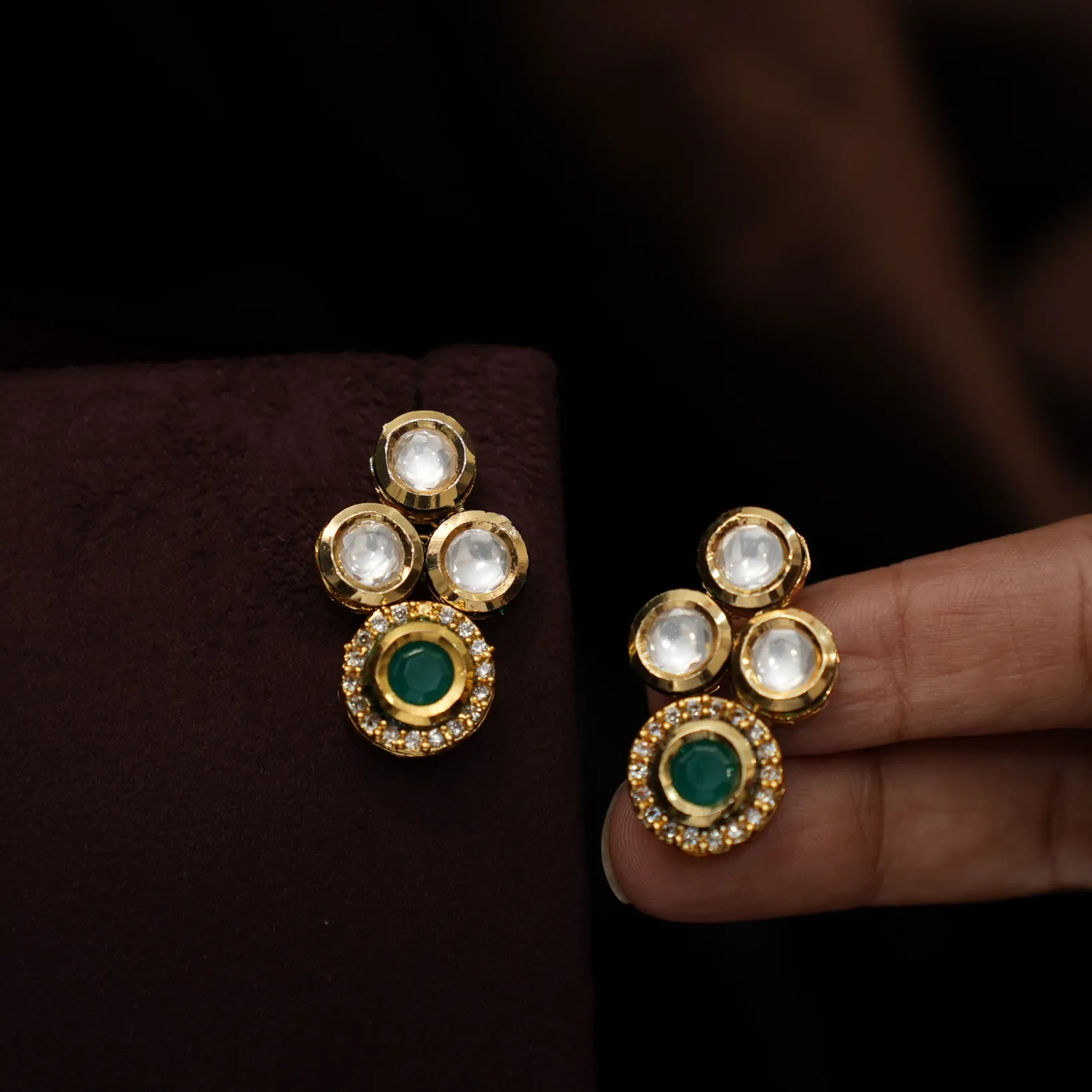 Amara Kundan Ear Stud - Vina