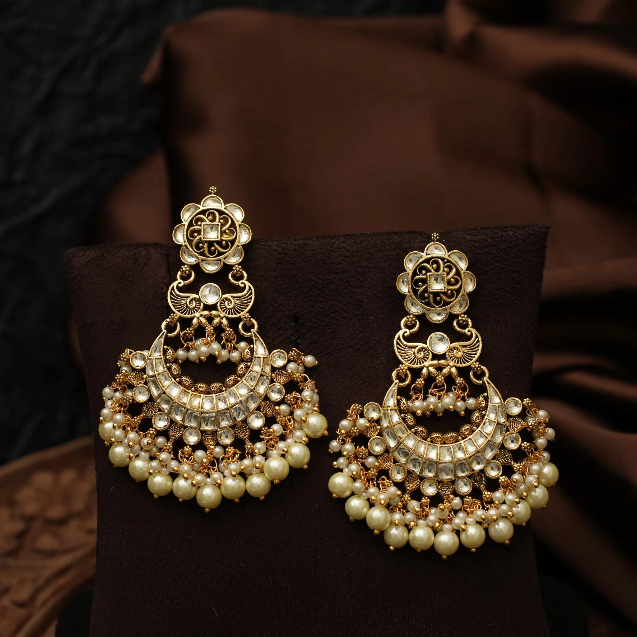 Amaya Polki Chandbali Earrings