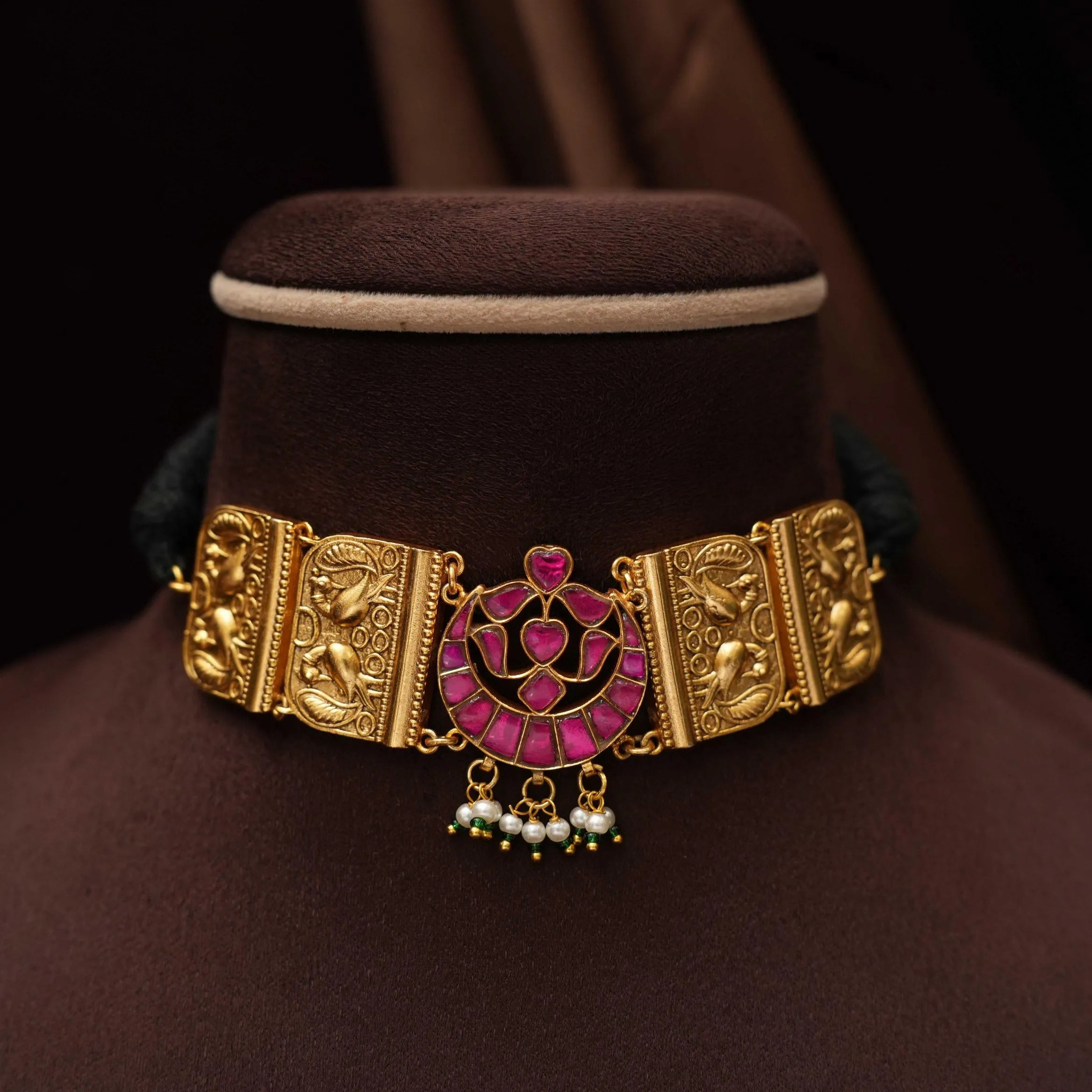 Ambika Antique Choker - Red