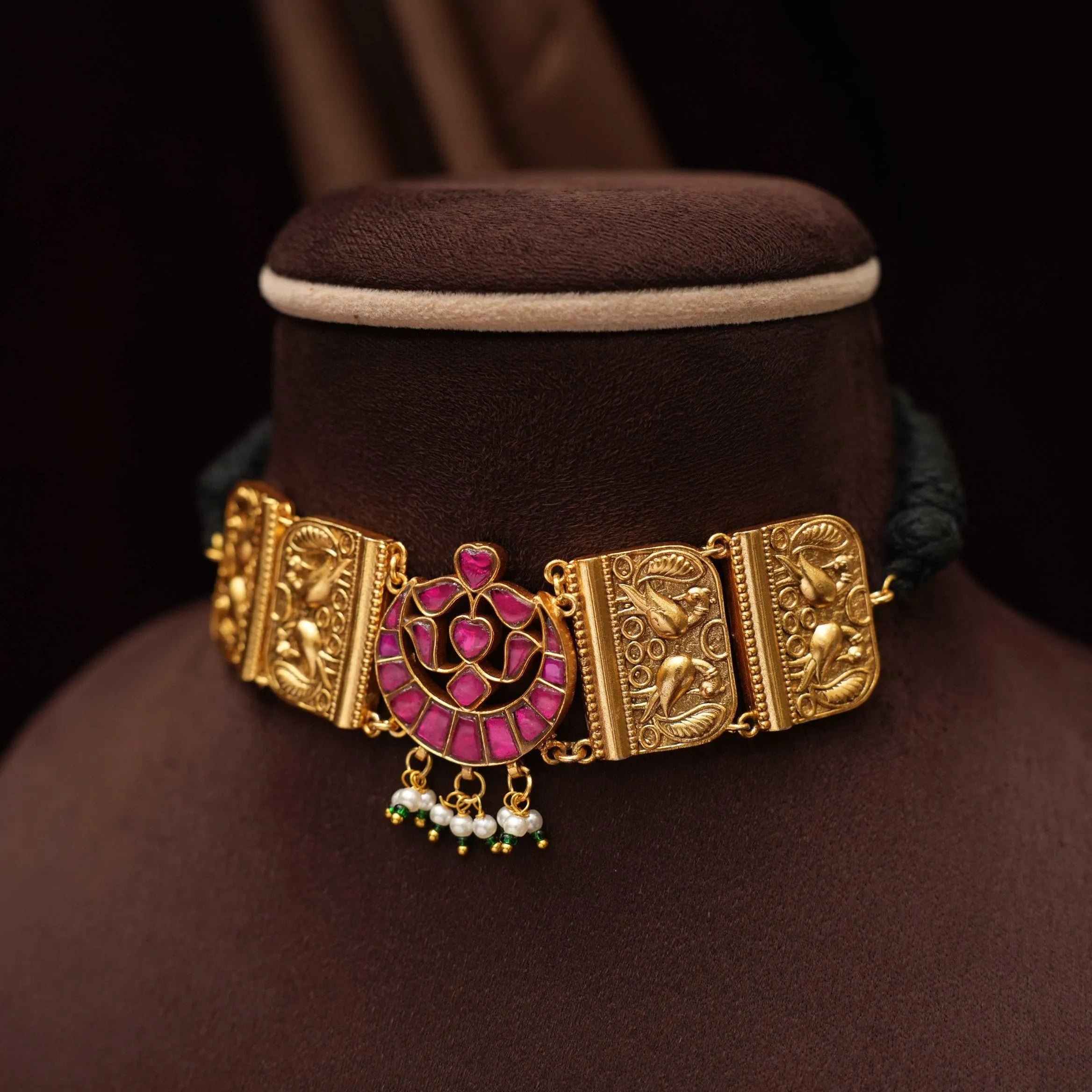 Ambika Antique Choker - Red