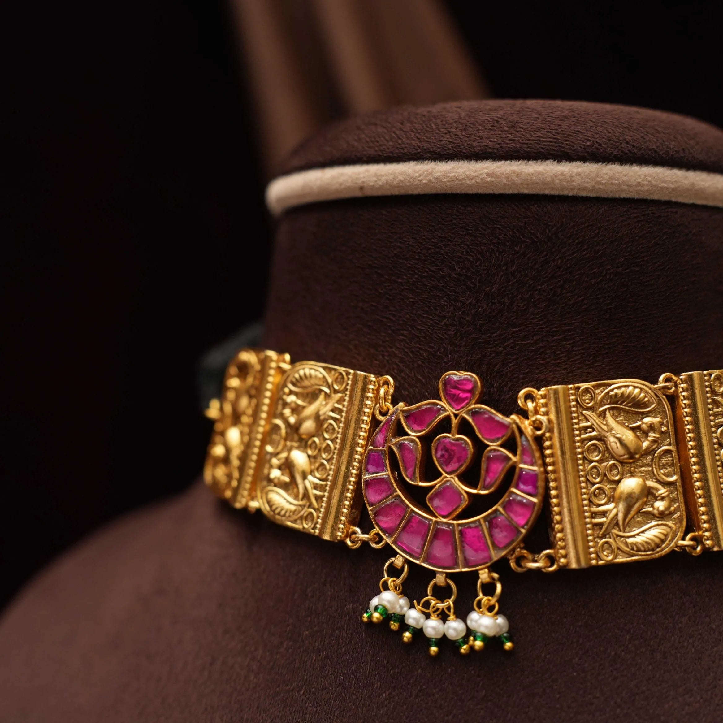 Ambika Antique Choker - Red