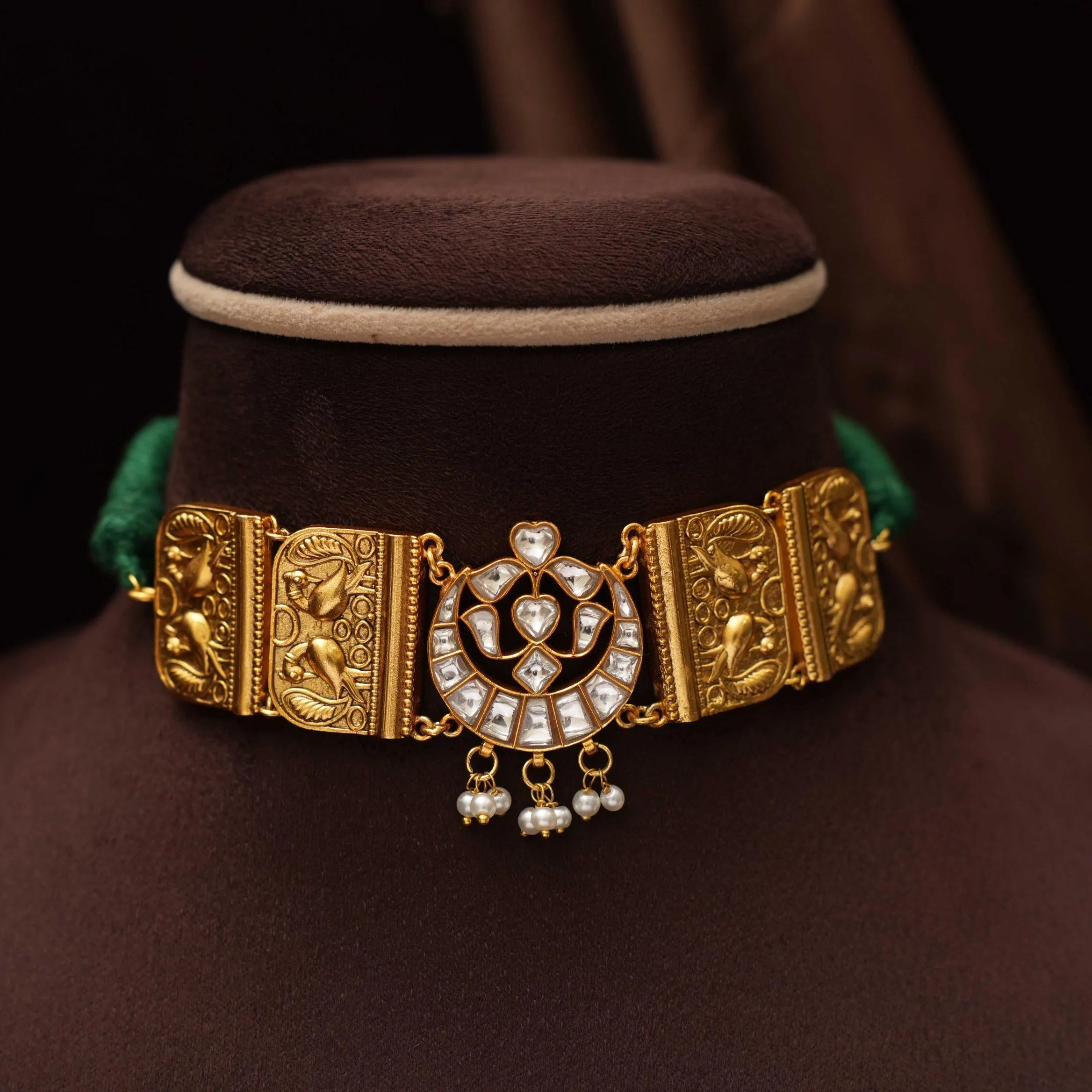 Ambika Antique Choker - White