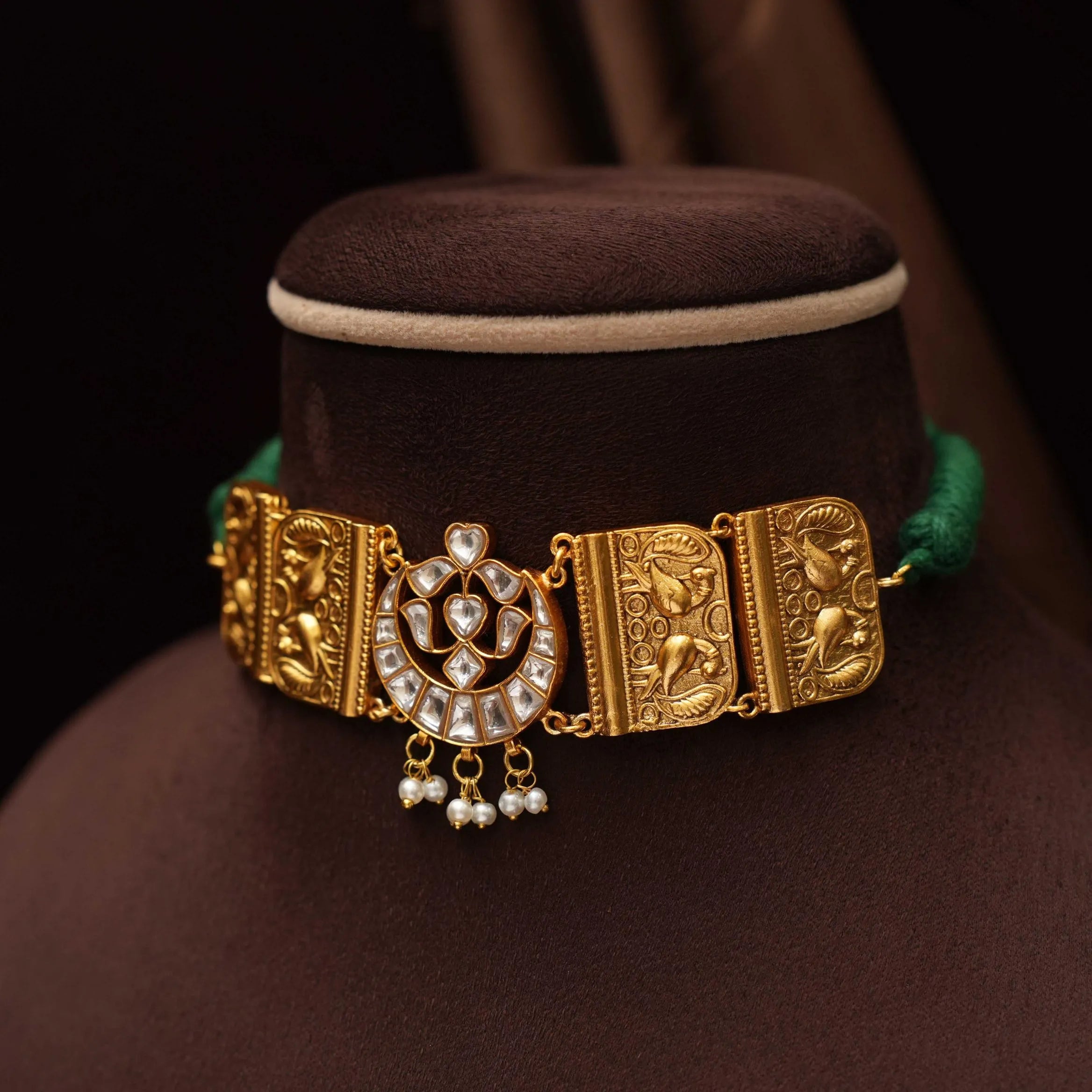 Ambika Antique Choker - White