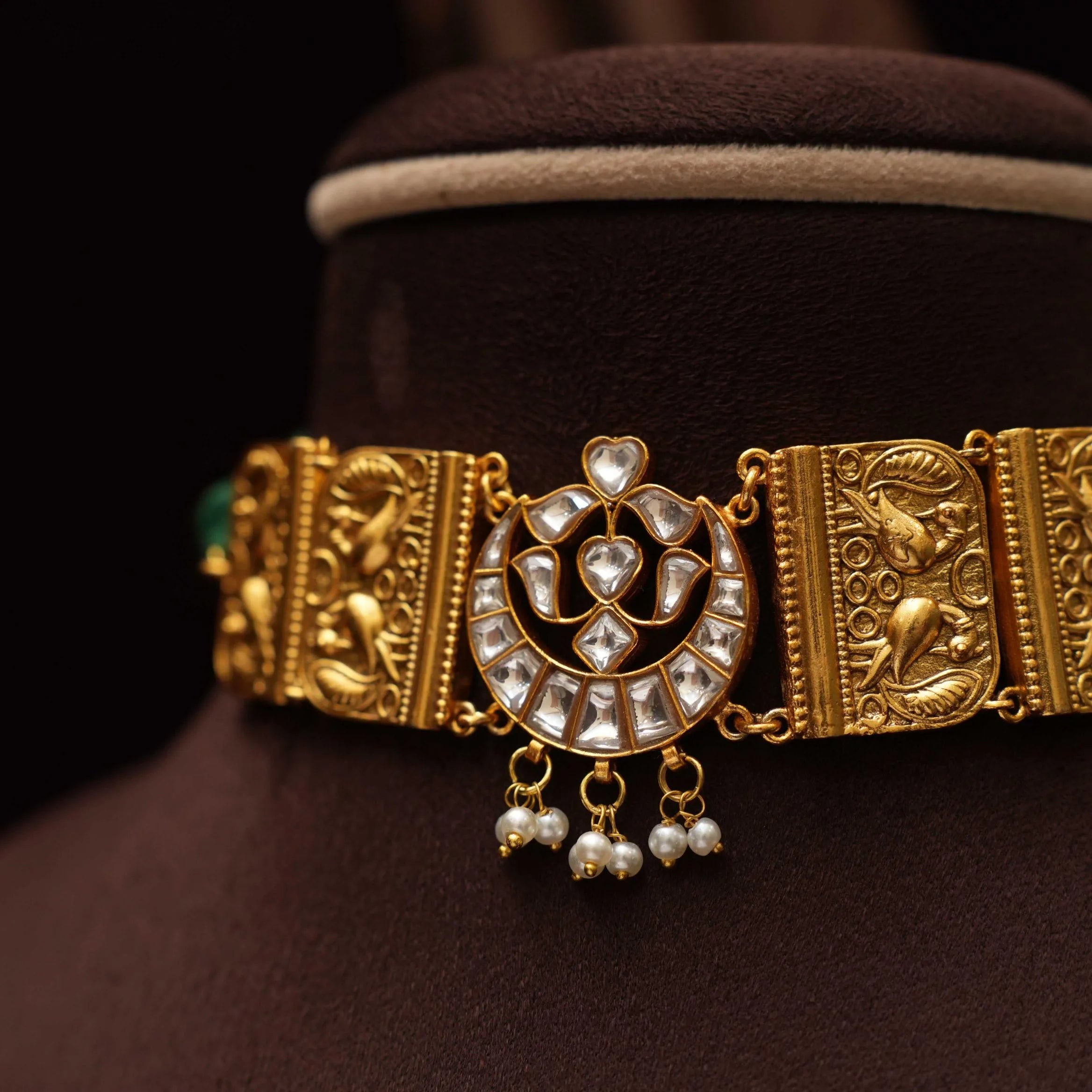 Ambika Antique Choker - White