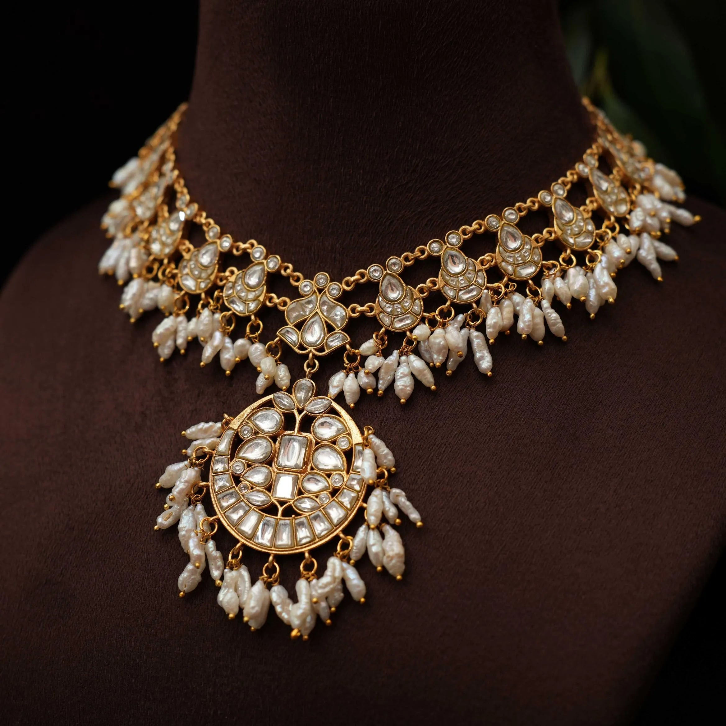 Amita Pearl Polki Necklace - White